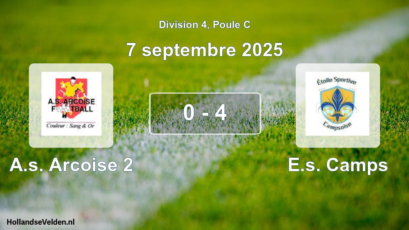 Match joué: A.s. Arcoise 2 - E.s. Camps 0 - 4 (7 septembre 2025)