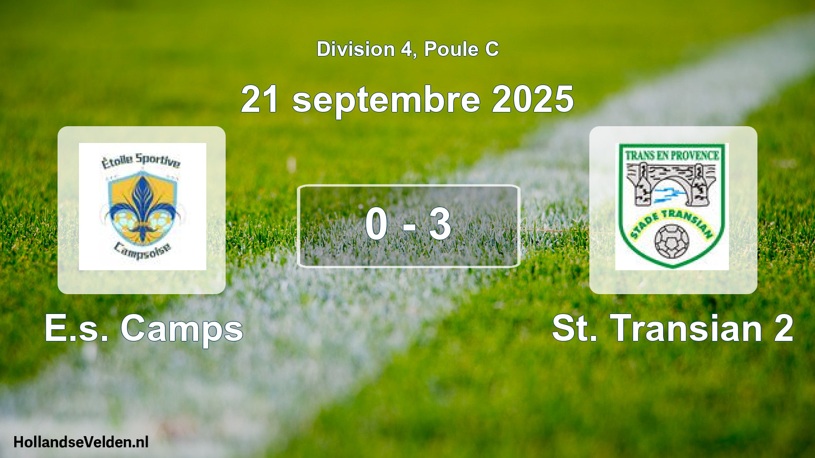 Match joué: E.s. Camps - St. Transian 2 0 - 3 (21 septembre 2025)