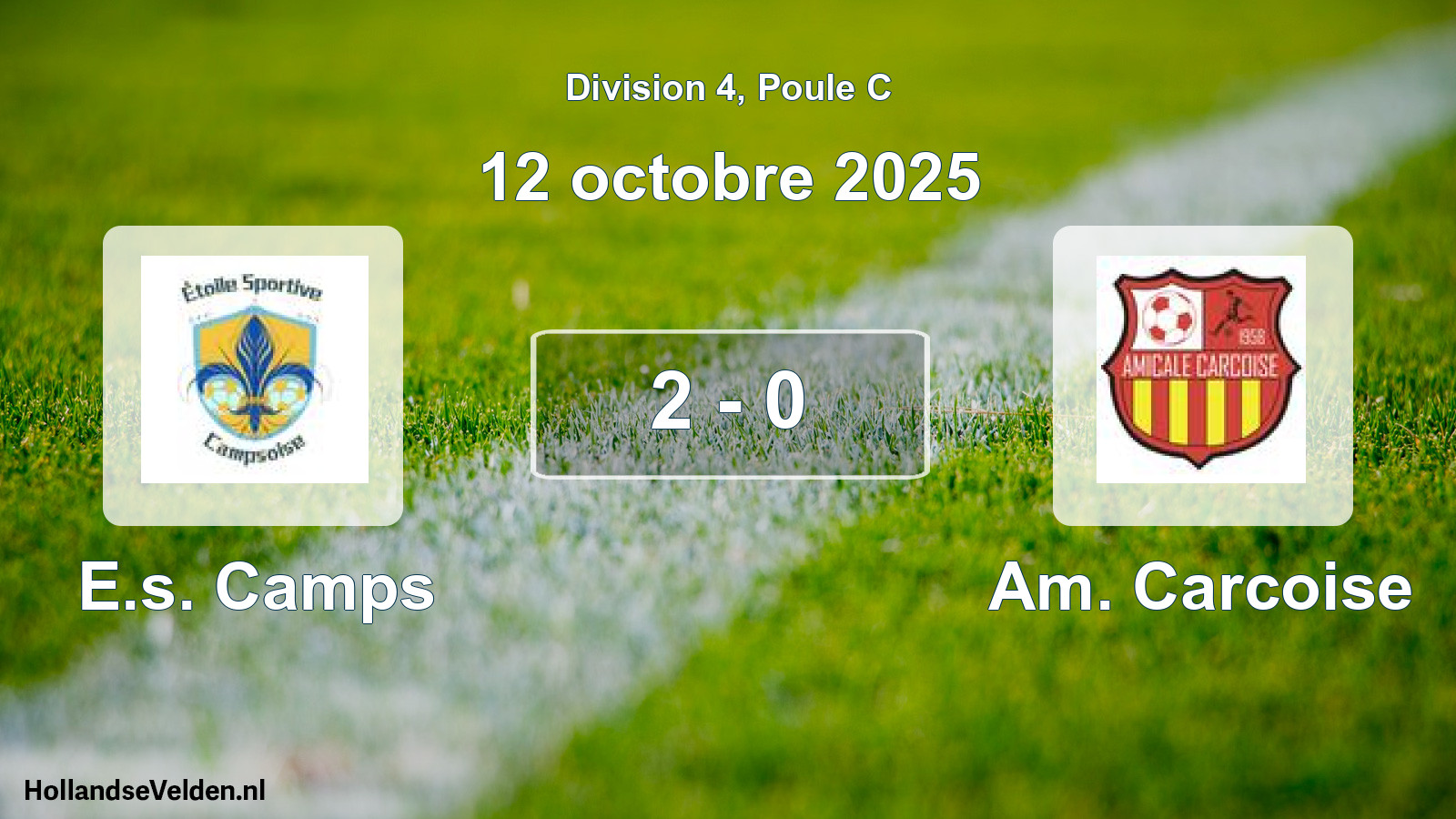 Match joué: E.s. Camps - Am. Carcoise 2 - 0 (12 octobre 2025)