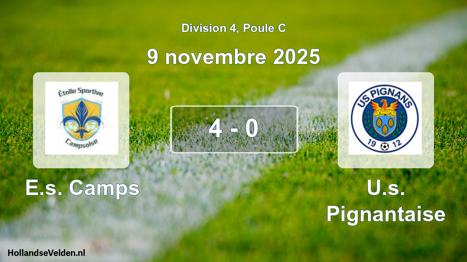 Match joué: E.s. Camps - U.s. Pignantaise 4 - 0 (9 novembre 2025)