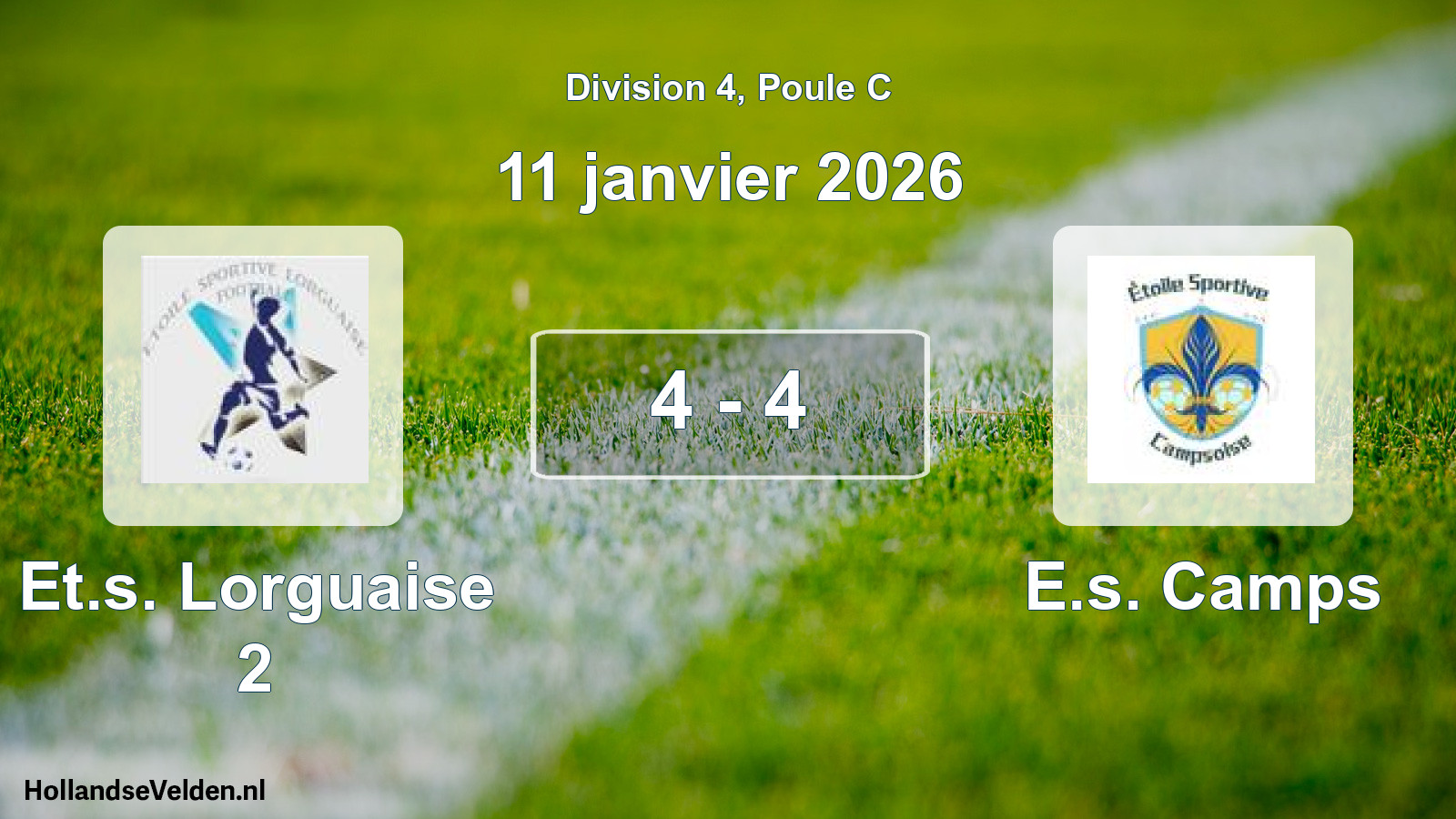 Match joué: Et.s. Lorguaise 2 - E.s. Camps 4 - 4 (11 janvier 2026)