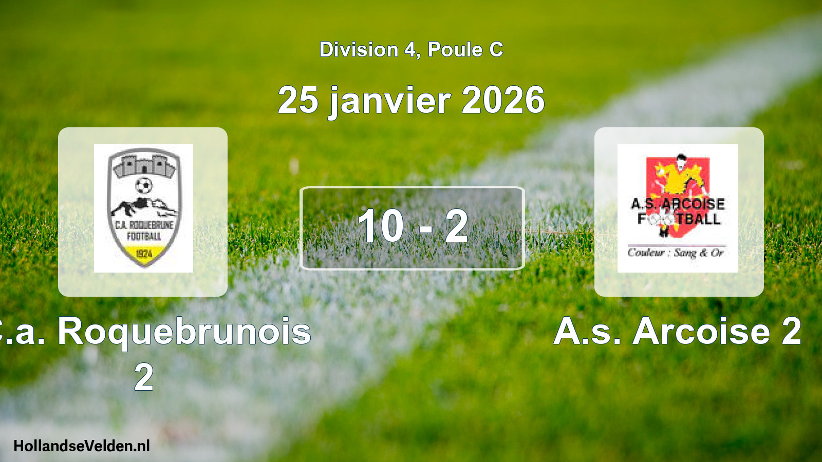 Gespeelde wedstrijd: C.a. Roquebrunois 2 - A.s. Arcoise 2 10 - 2 (25 januari 2026)