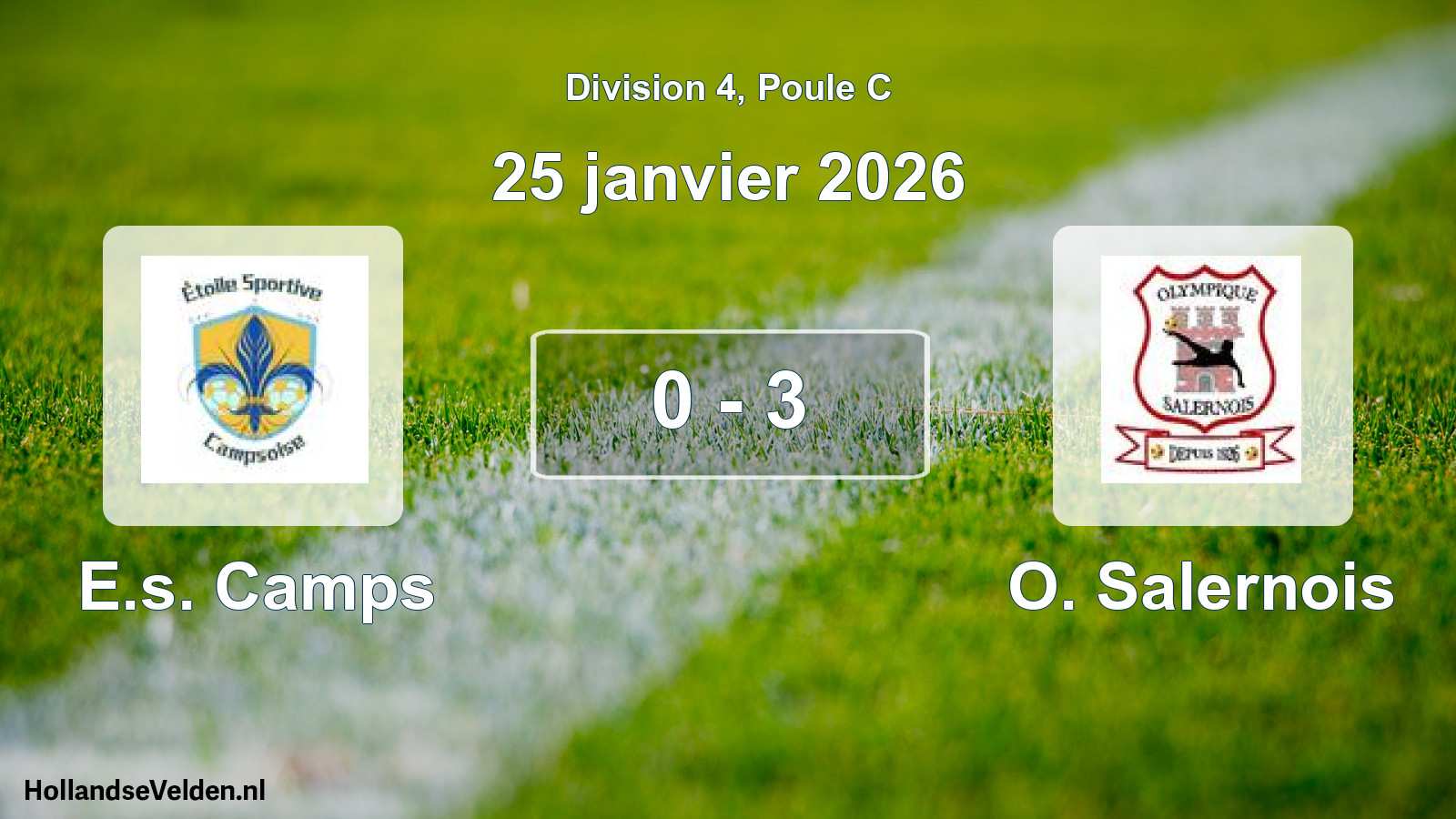 Total number of matches played: E.s. Camps - O. Salernois 0 - 3 (25 January 2026)