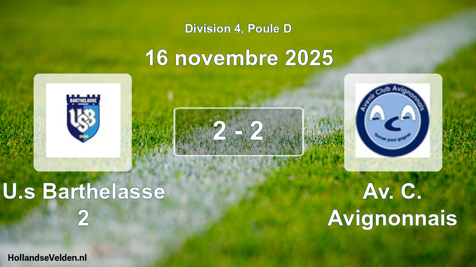 Match joué: U.s Barthelasse 2 - Av. C. Avignonnais 2 - 2 (16 novembre 2025)