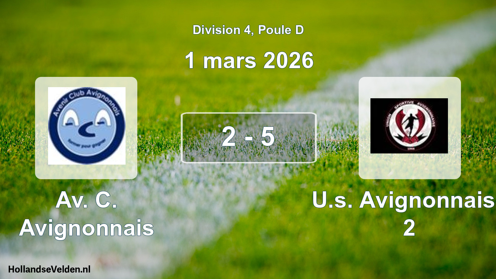 Total number of matches played: Av. C. Avignonnais - U.s. Avignonnaise 2 2 - 5 (1 March 2026)