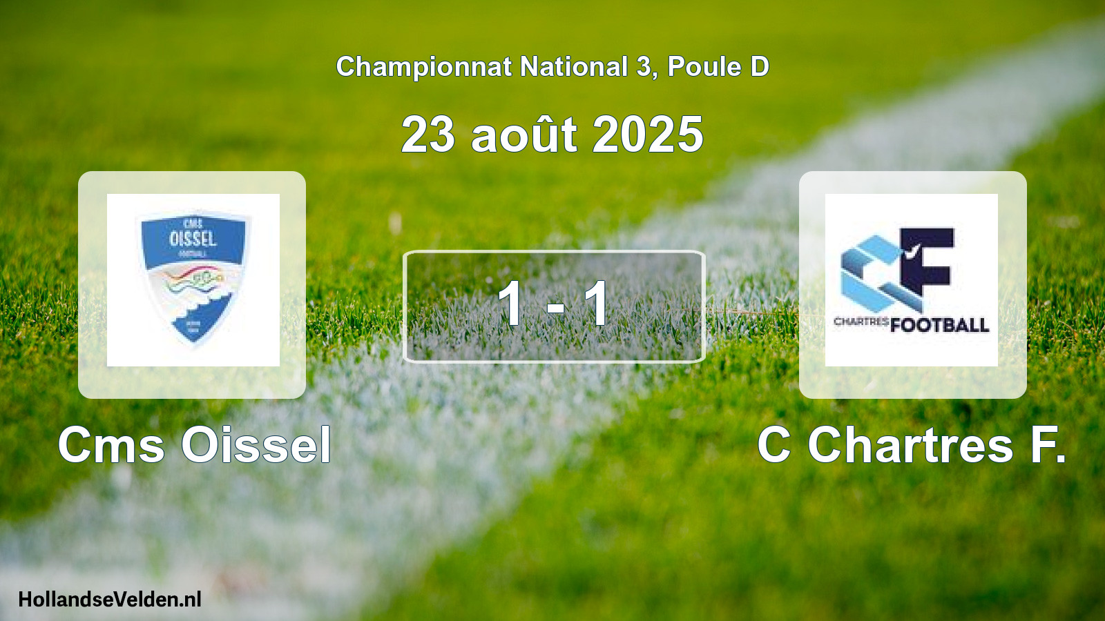 Gespeelde wedstrijd: Cms Oissel - C Chartres F. 1 - 1 (23 août 2025)