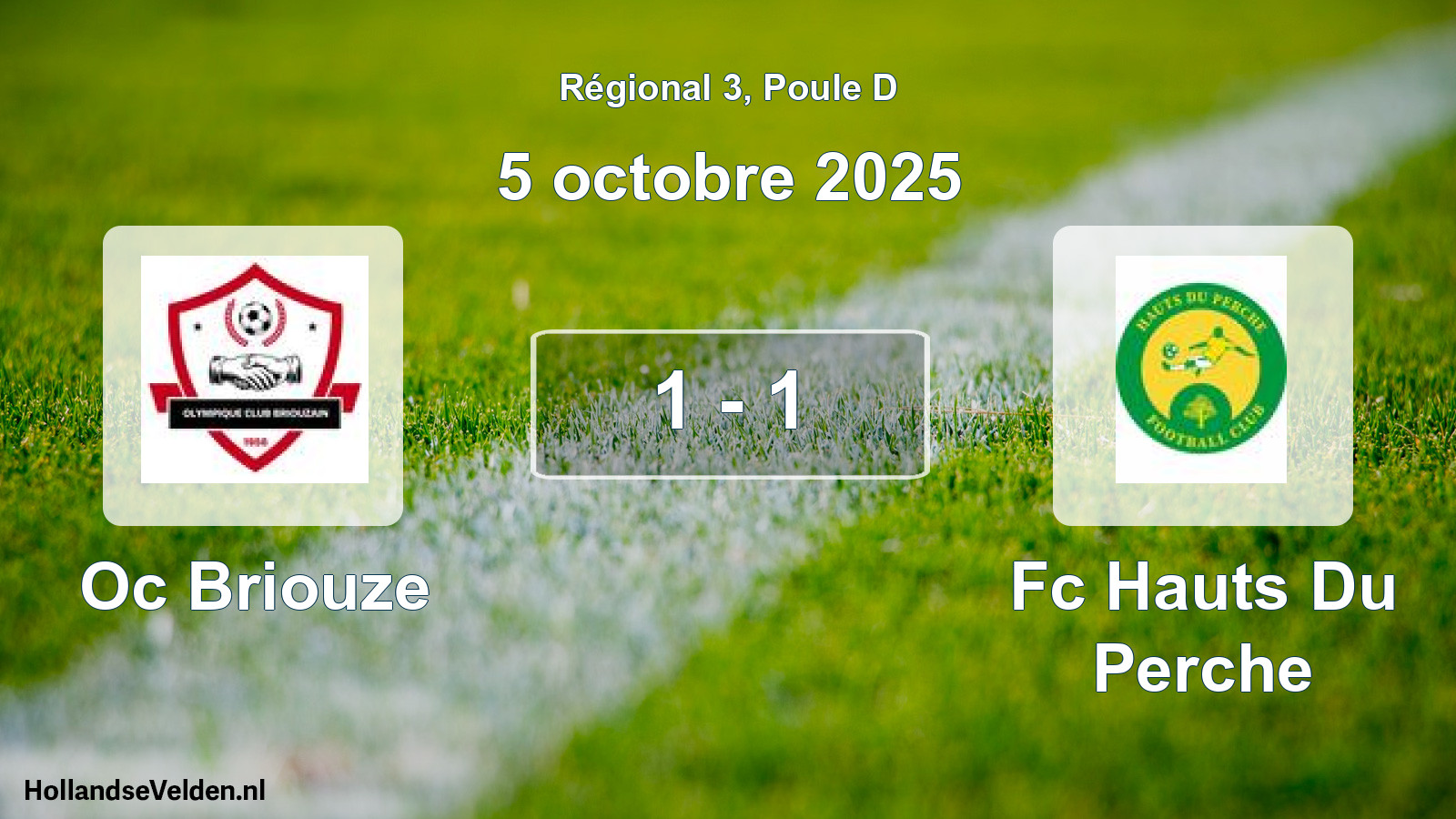 Gespeelde wedstrijd: Oc Briouze - Fc Hauts Du Perche 1 - 1 (5 oktober 2025)