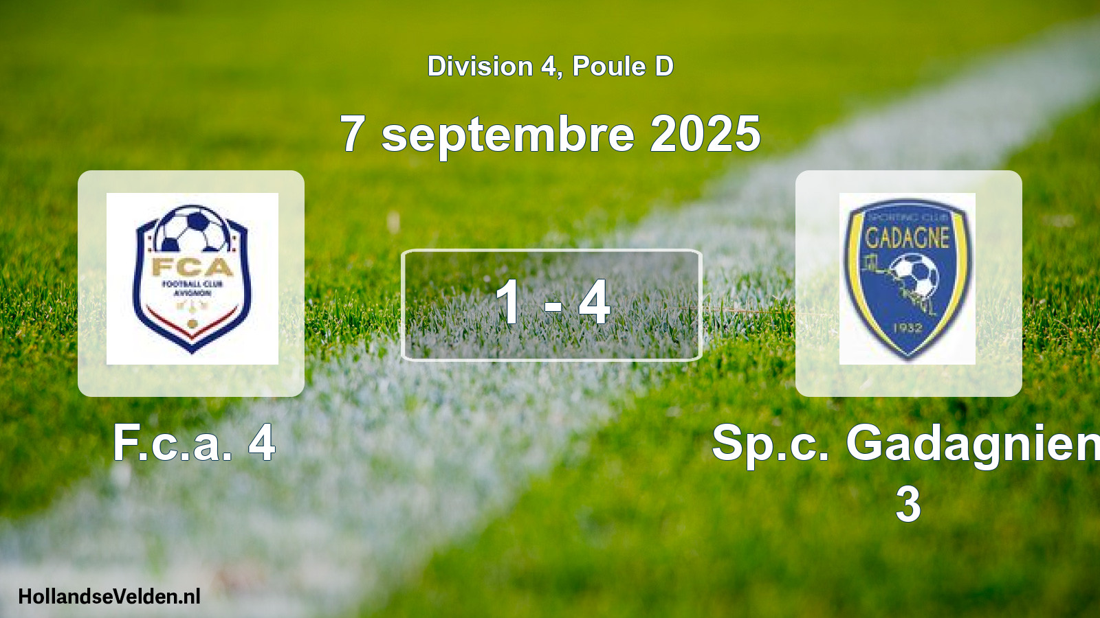 Total number of matches played: F.c.a. 4 - Sp.c. Gadagnien 3 1 - 4 (7 September 2025)
