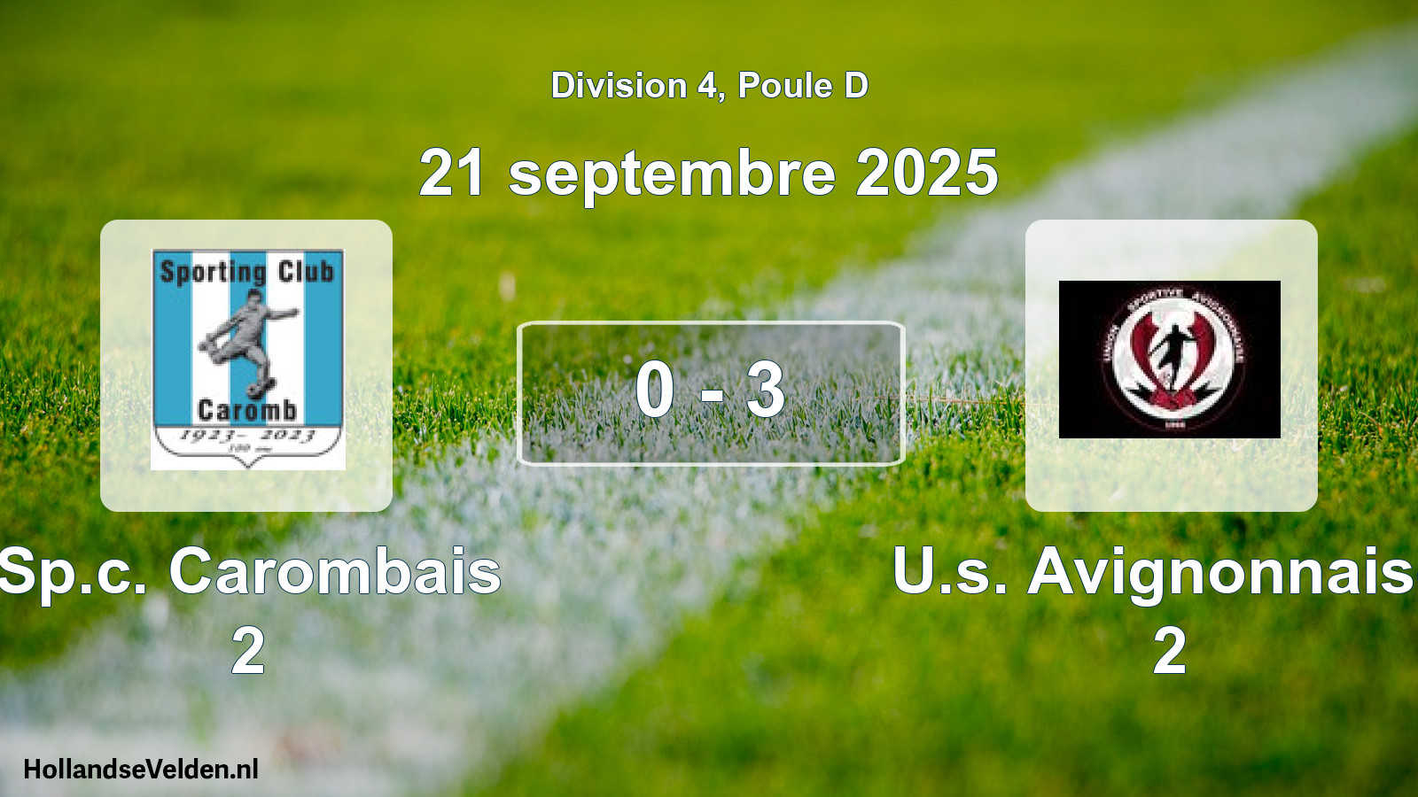 Match joué: Sp.c. Carombais 2 - U.s. Avignonnaise 2 0 - 3 (21 septembre 2025)