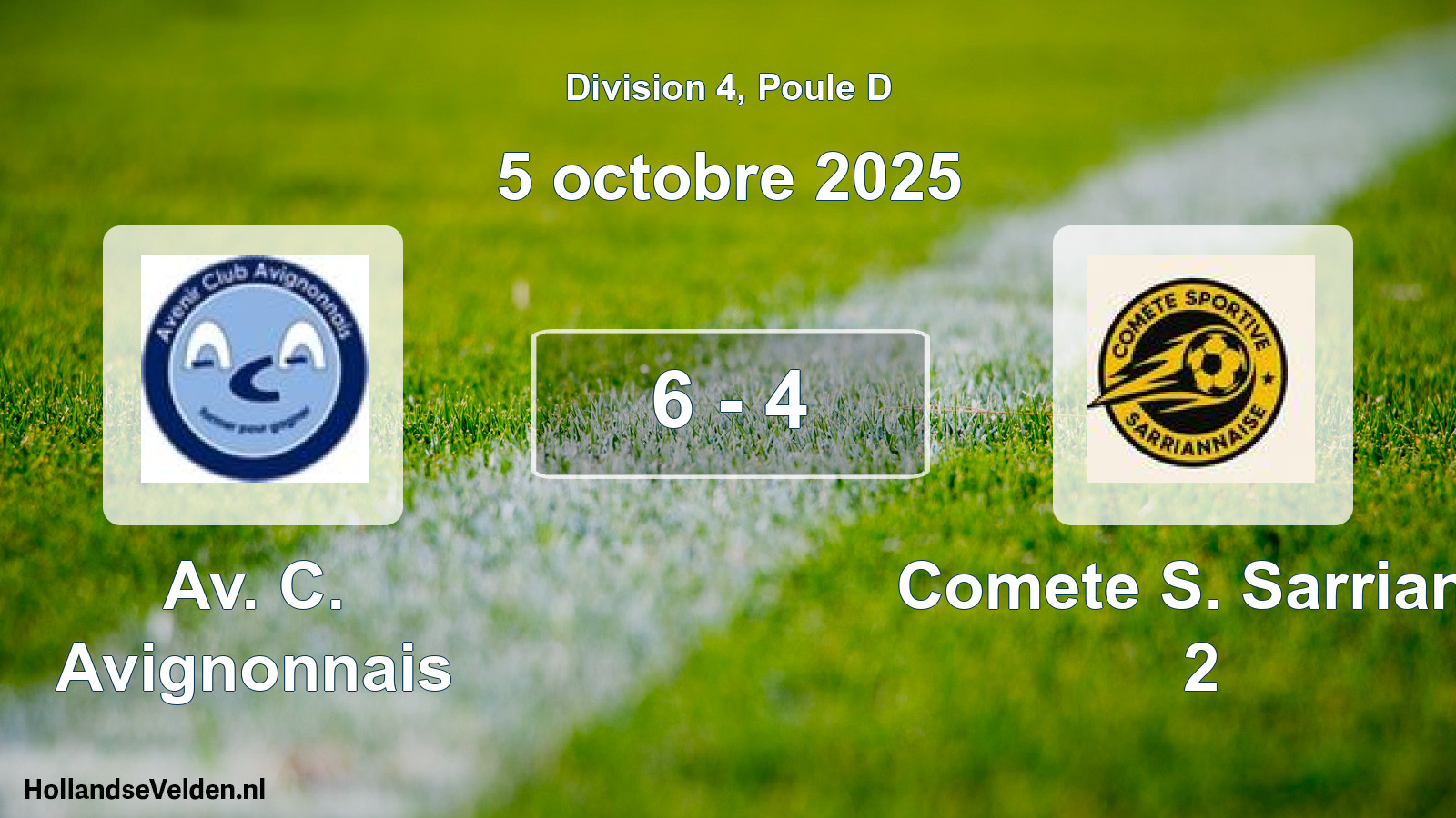 Match joué: Av. C. Avignonnais - Comete S. Sarrians 2 6 - 4 (5 octobre 2025)