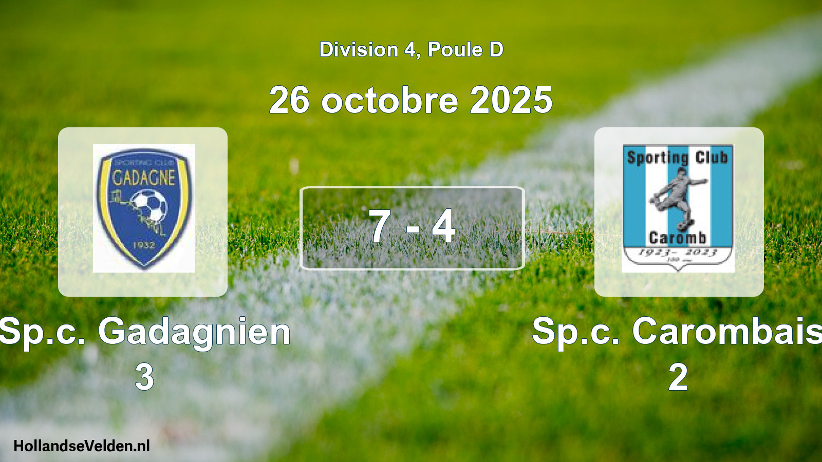 Match joué: Sp.c. Gadagnien 3 - Sp.c. Carombais 2 7 - 4 (26 octobre 2025)