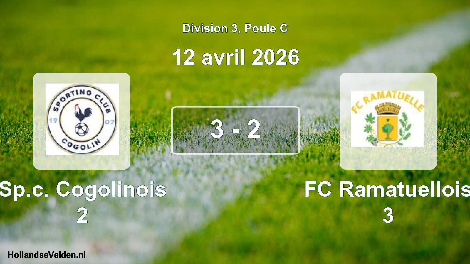 Match joué: Sp.c. Cogolinois 2 - FC Ramatuellois 3 3 - 2 (12 avril 2026)