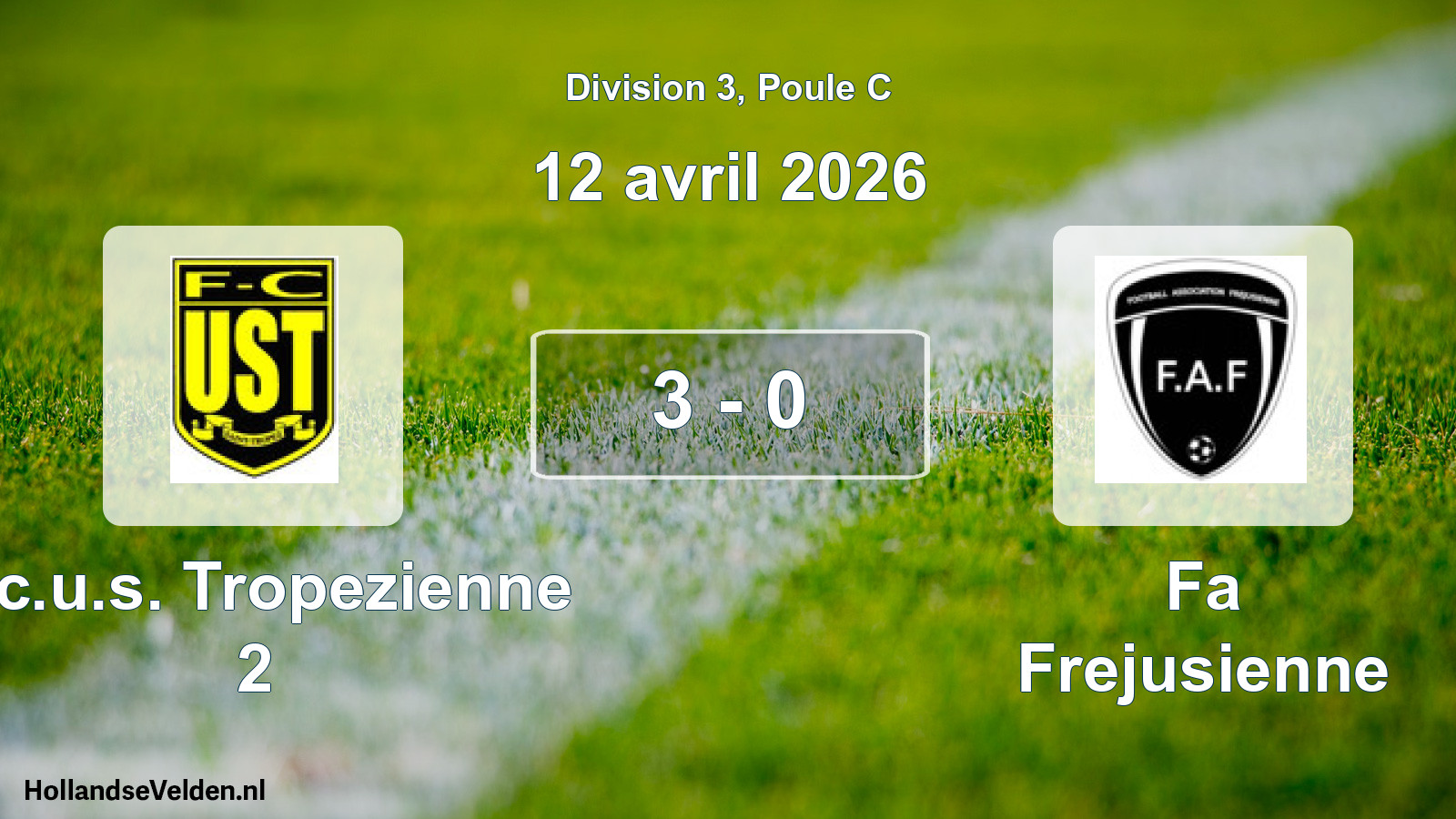 Match joué: F.c.u.s. Tropezienne 2 - Fa Frejusienne 3 - 0 (12 avril 2026)