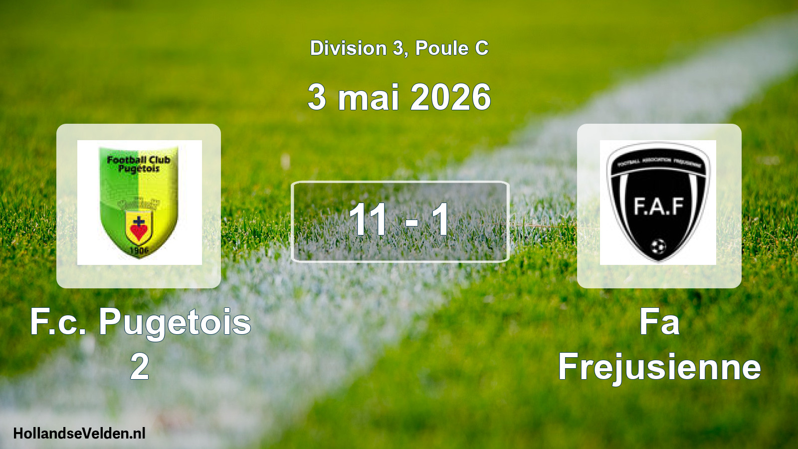 Total number of matches played: F.c. Pugetois 2 - Fa Frejusienne 11 - 1 (3 May 2026)