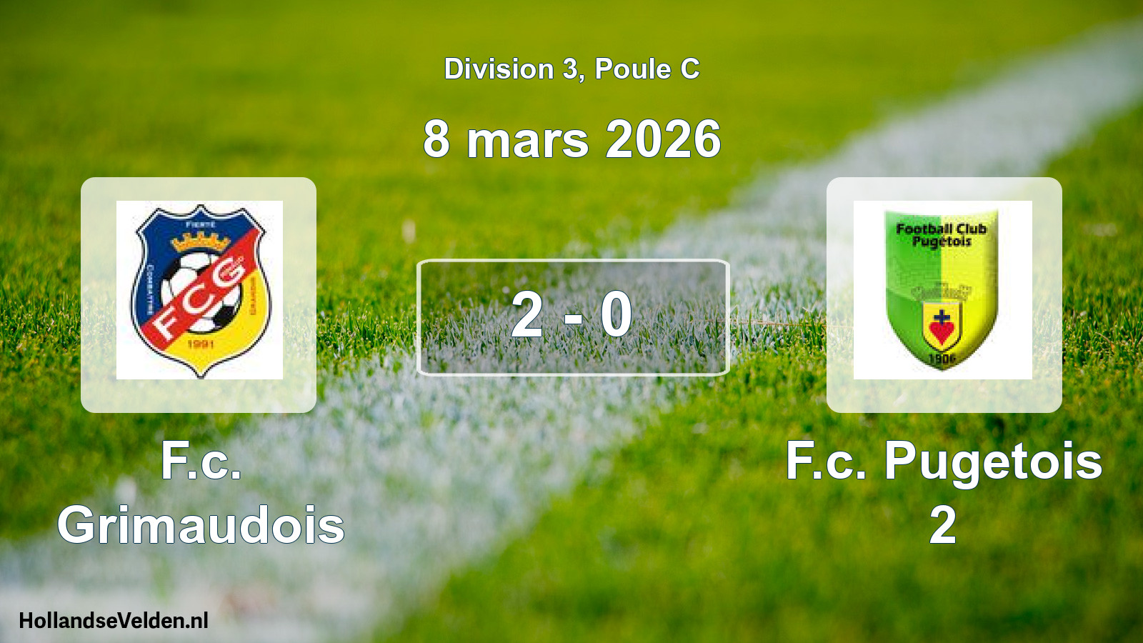 Total number of matches played: F.c. Grimaudois - F.c. Pugetois 2 2 - 0 (8 March 2026)