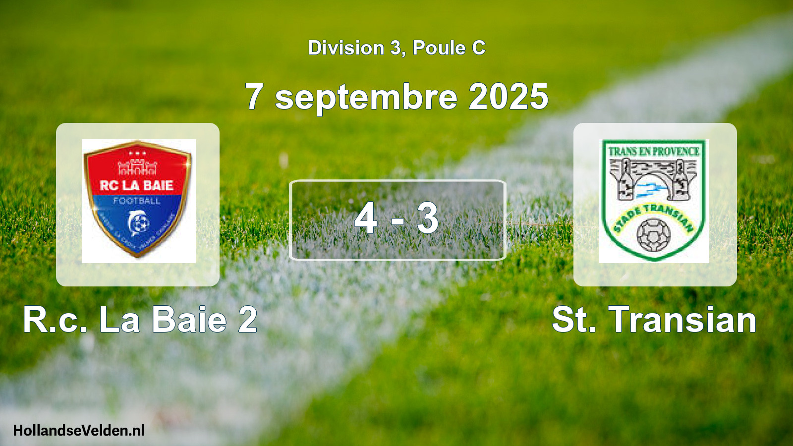 Match joué: R.c. La Baie 2 - St. Transian 4 - 3 (7 septembre 2025)