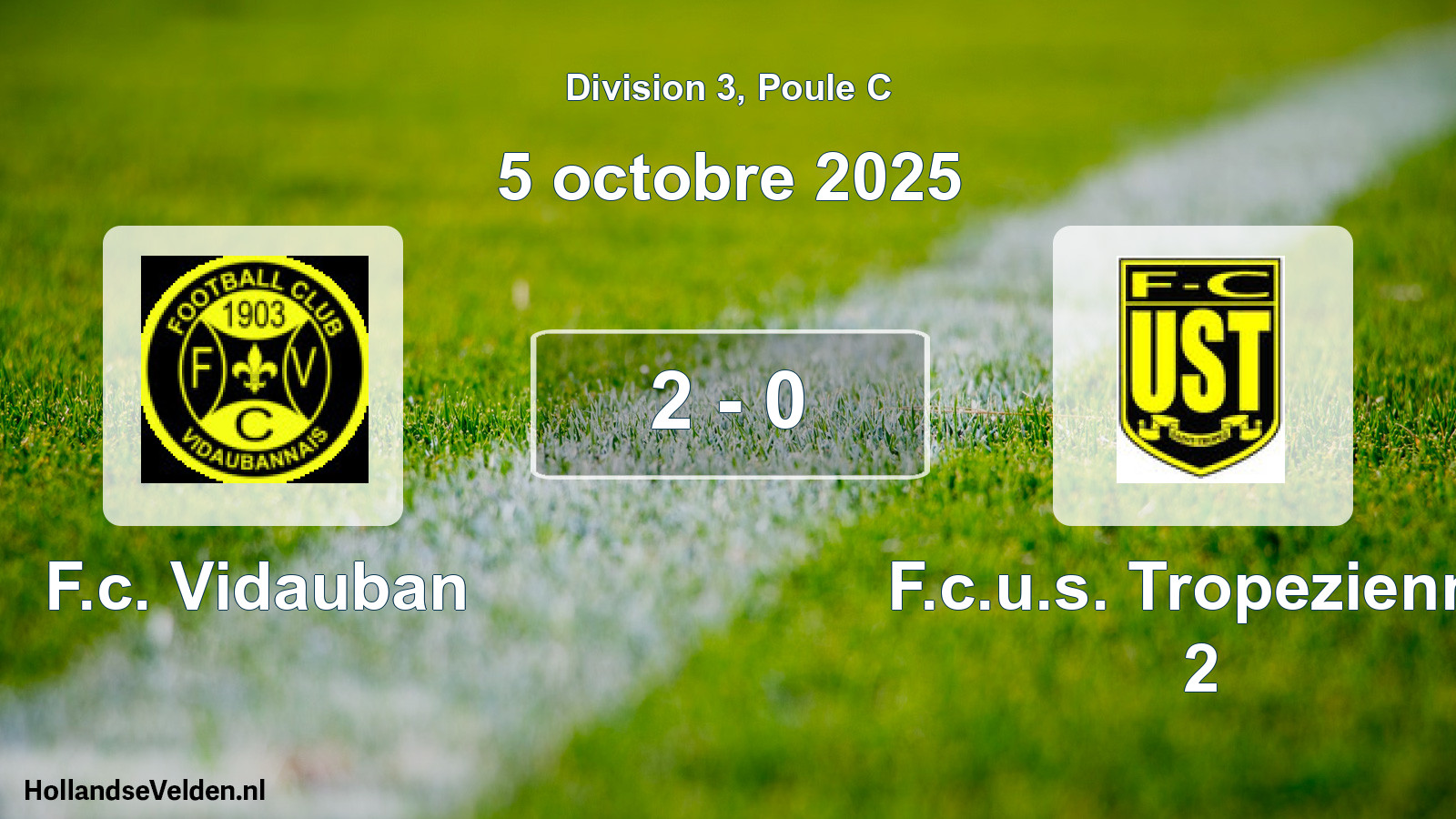 Total number of matches played: F.c. Vidauban - F.c.u.s. Tropezienne 2 2 - 0 (5 October 2025)
