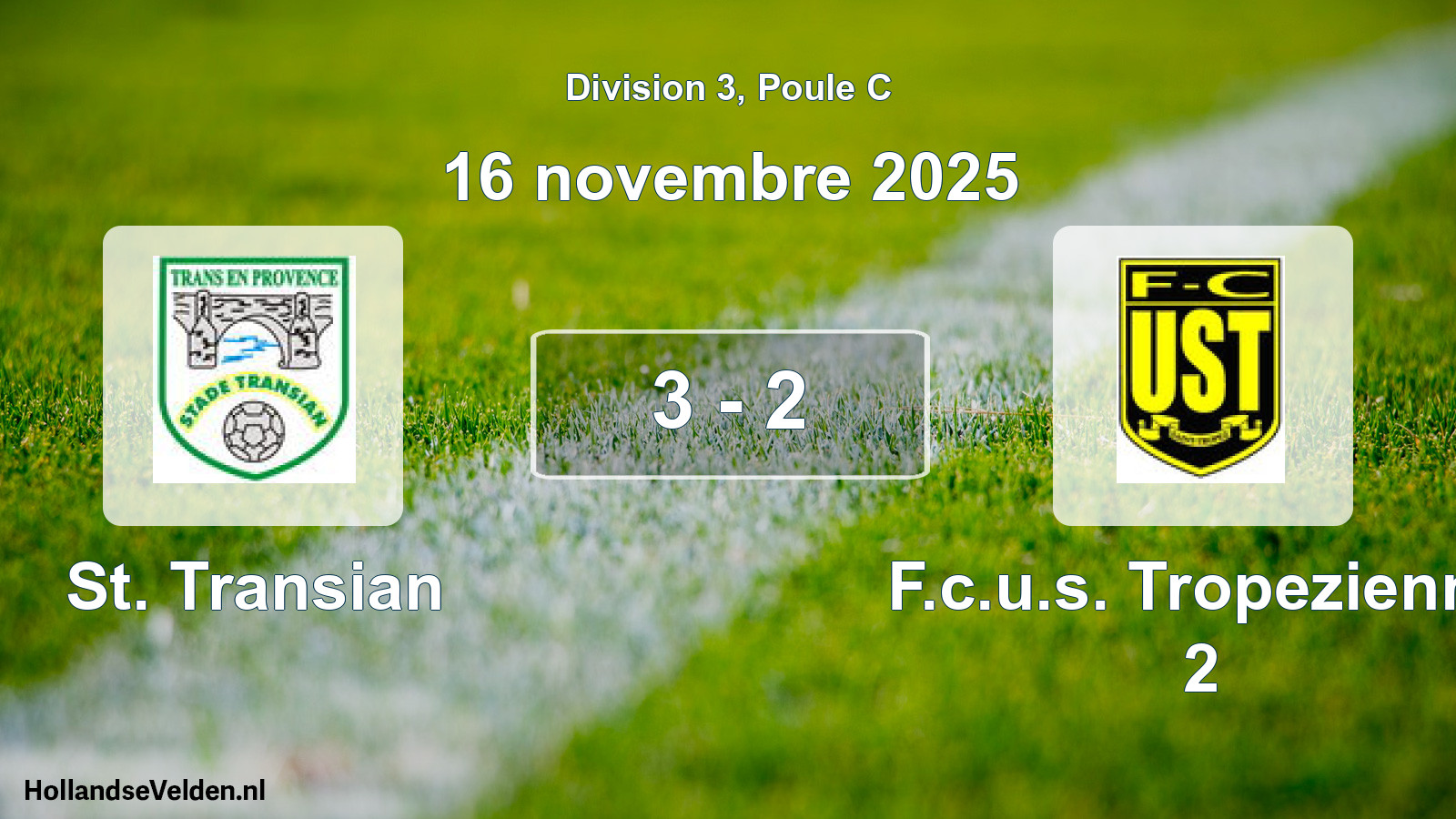 Match joué: St. Transian - F.c.u.s. Tropezienne 2 3 - 2 (16 novembre 2025)