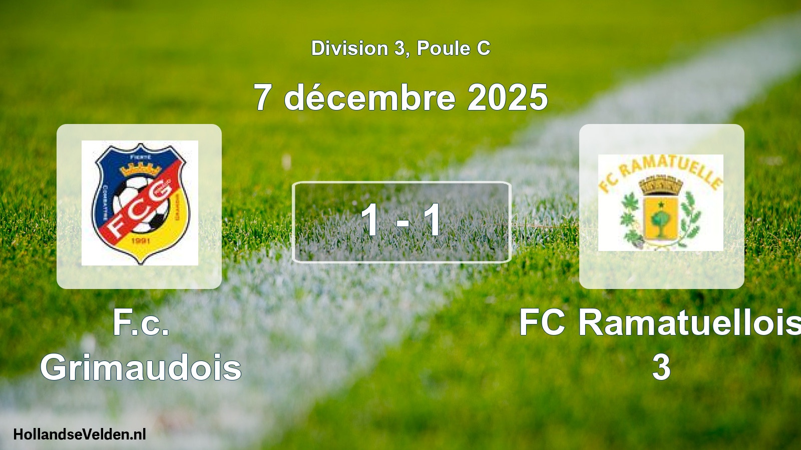 Match joué: F.c. Grimaudois - FC Ramatuellois 3 1 - 1 (7 décembre 2025)