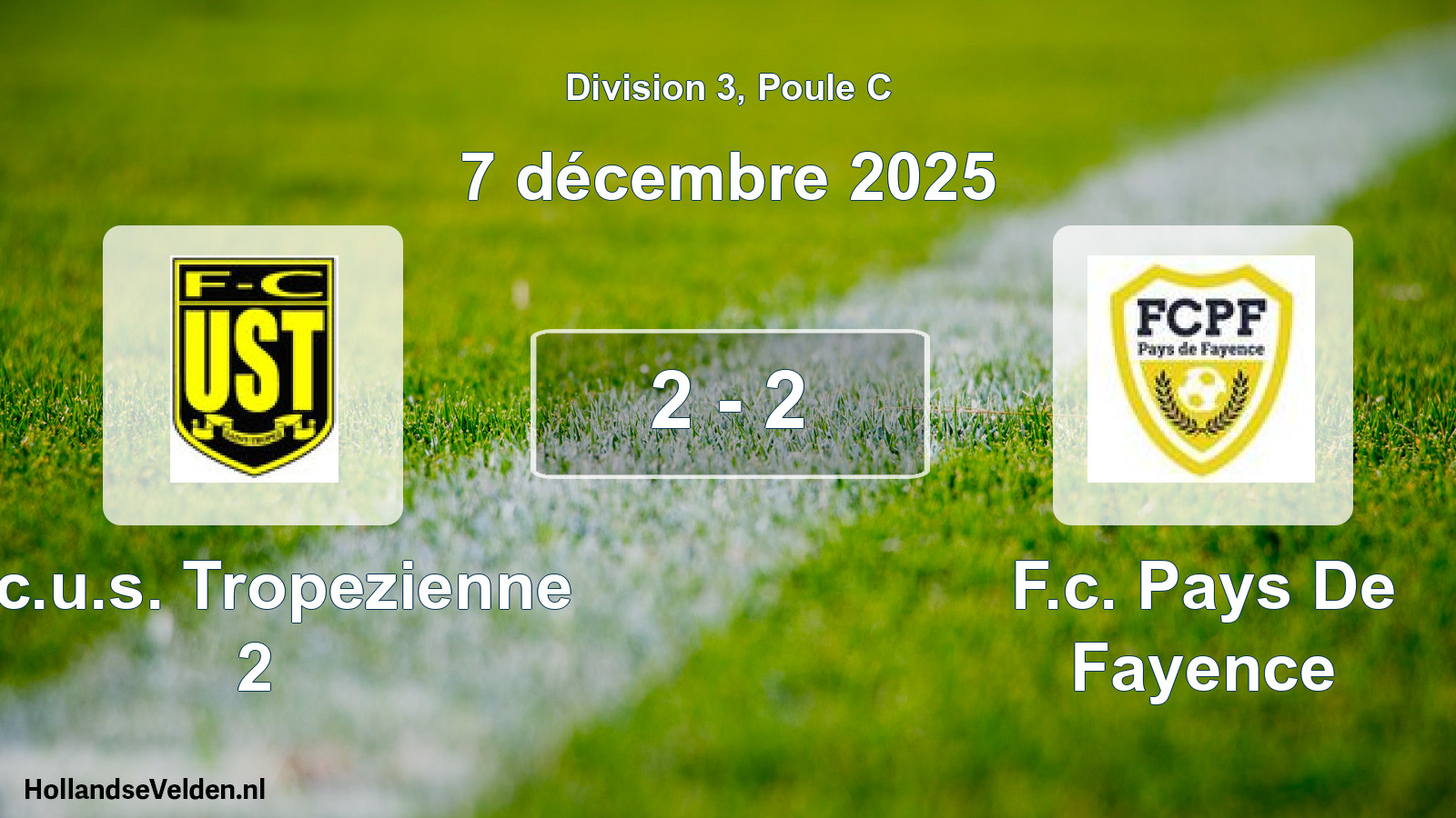 Match joué: F.c.u.s. Tropezienne 2 - F.c. Pays De Fayence 2 - 2 (7 décembre 2025)