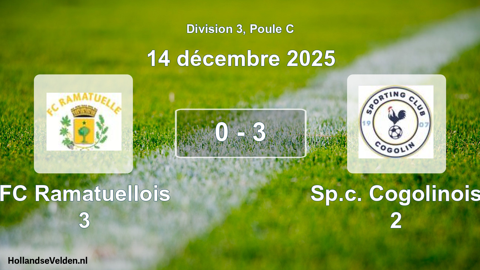 Match joué: FC Ramatuellois 3 - Sp.c. Cogolinois 2 0 - 3 (14 décembre 2025)