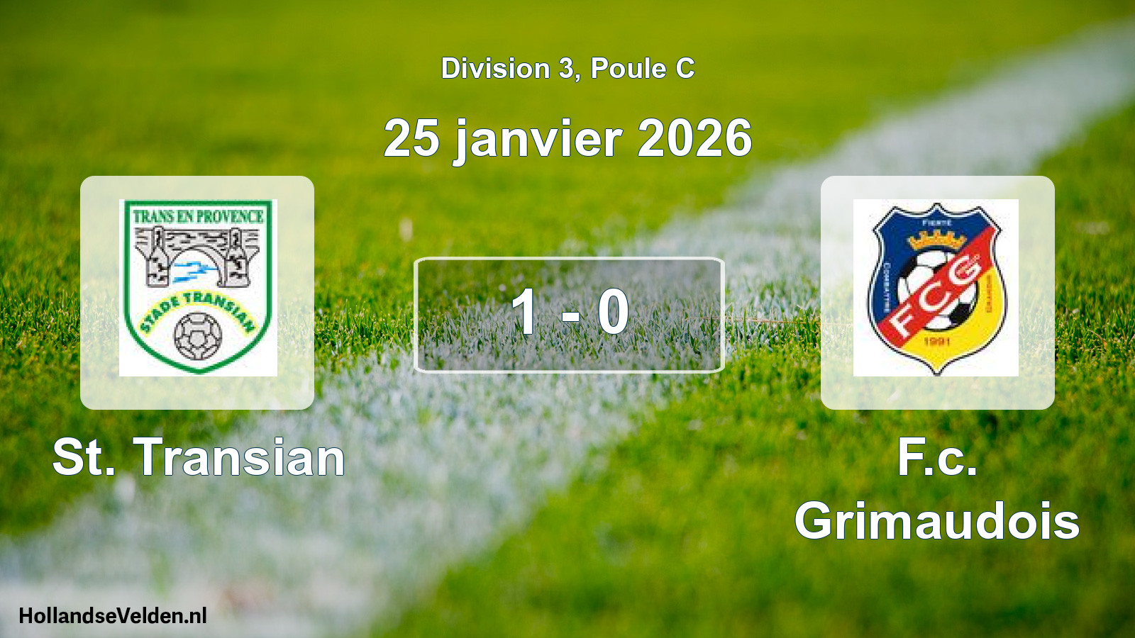 Total number of matches played: St. Transian - F.c. Grimaudois 1 - 0 (25 January 2026)