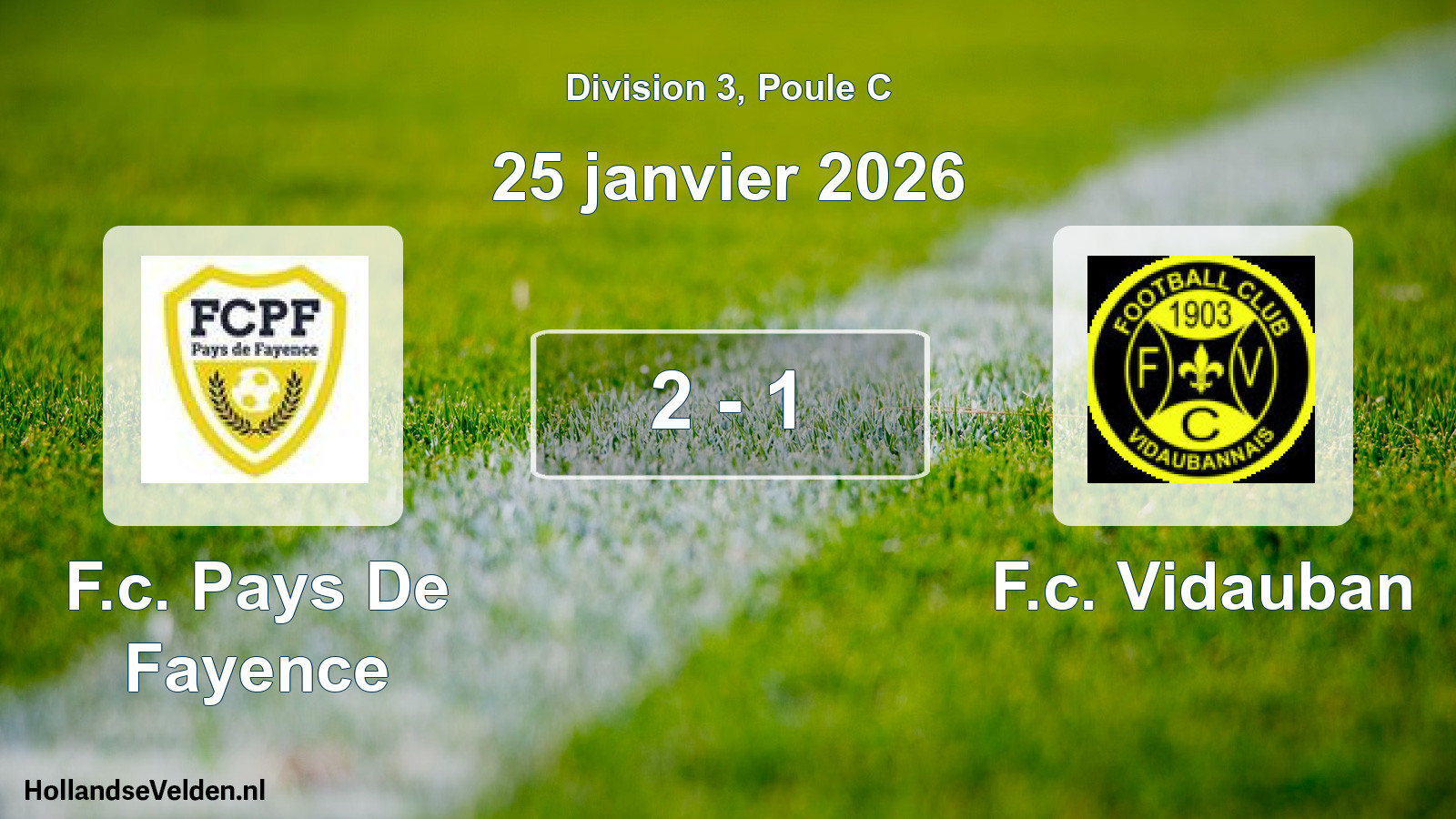 Total number of matches played: F.c. Pays De Fayence - F.c. Vidauban 2 - 1 (25 January 2026)