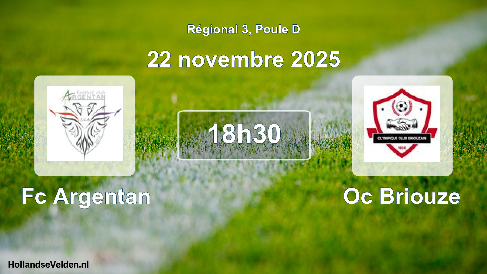 Geplande wedstrijd: Fc Argentan - Oc Briouze (22 novembre 2025)