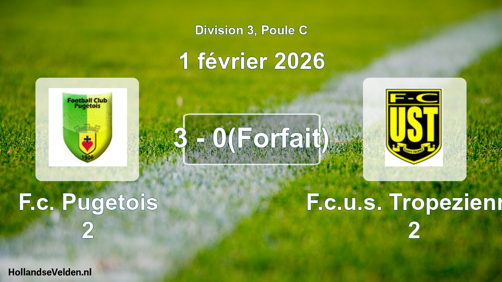 Total number of matches played: F.c. Pugetois 2 - F.c.u.s. Tropezienne 2 3 - 0(Forfait) (1 February 2026)