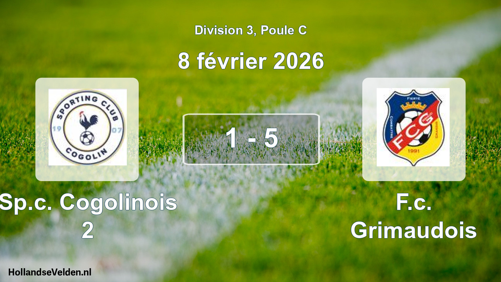 Match joué: Sp.c. Cogolinois 2 - F.c. Grimaudois 1 - 5 (8 février 2026)