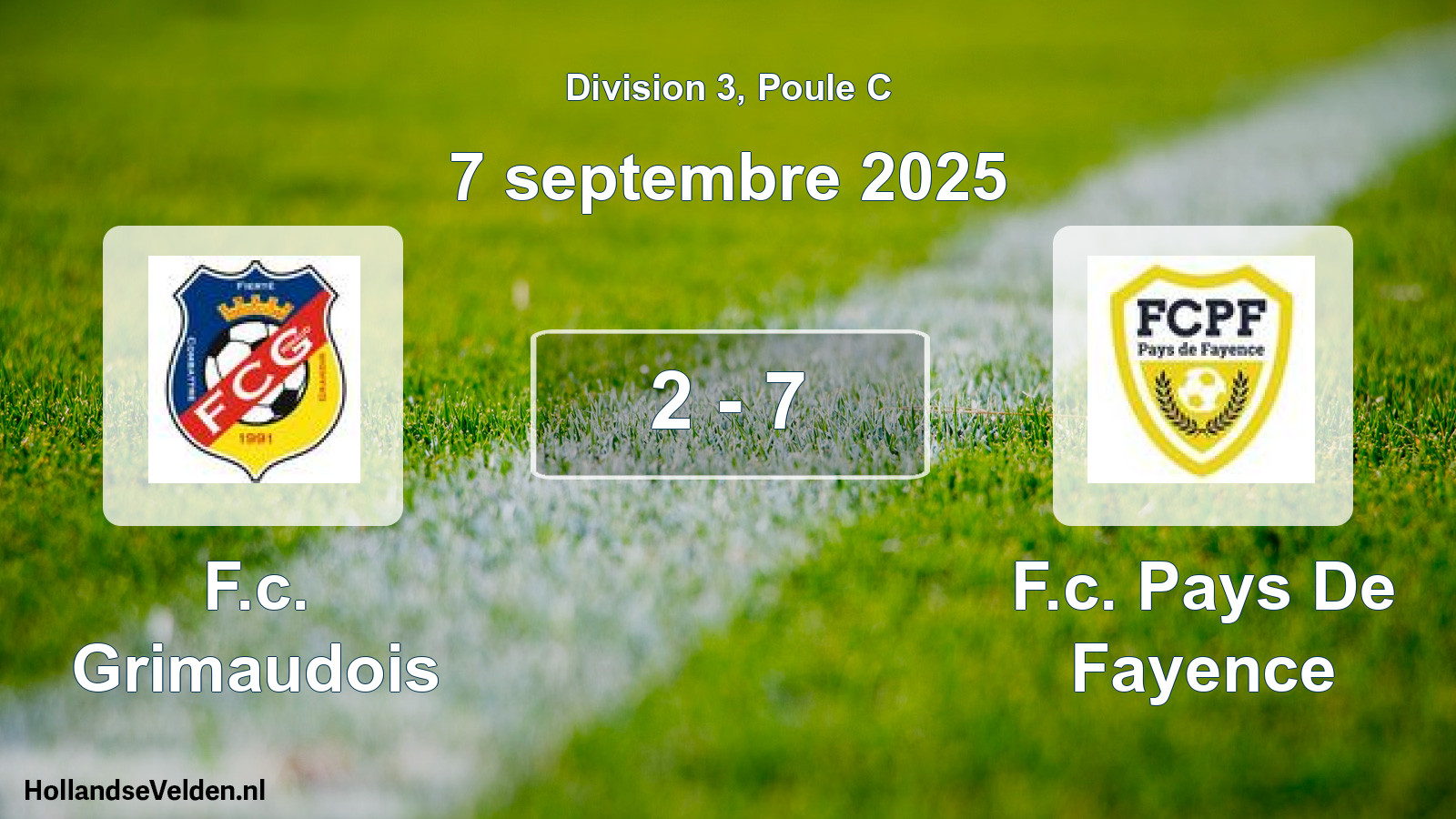 Total number of matches played: F.c. Grimaudois - F.c. Pays De Fayence 2 - 7 (7 September 2025)