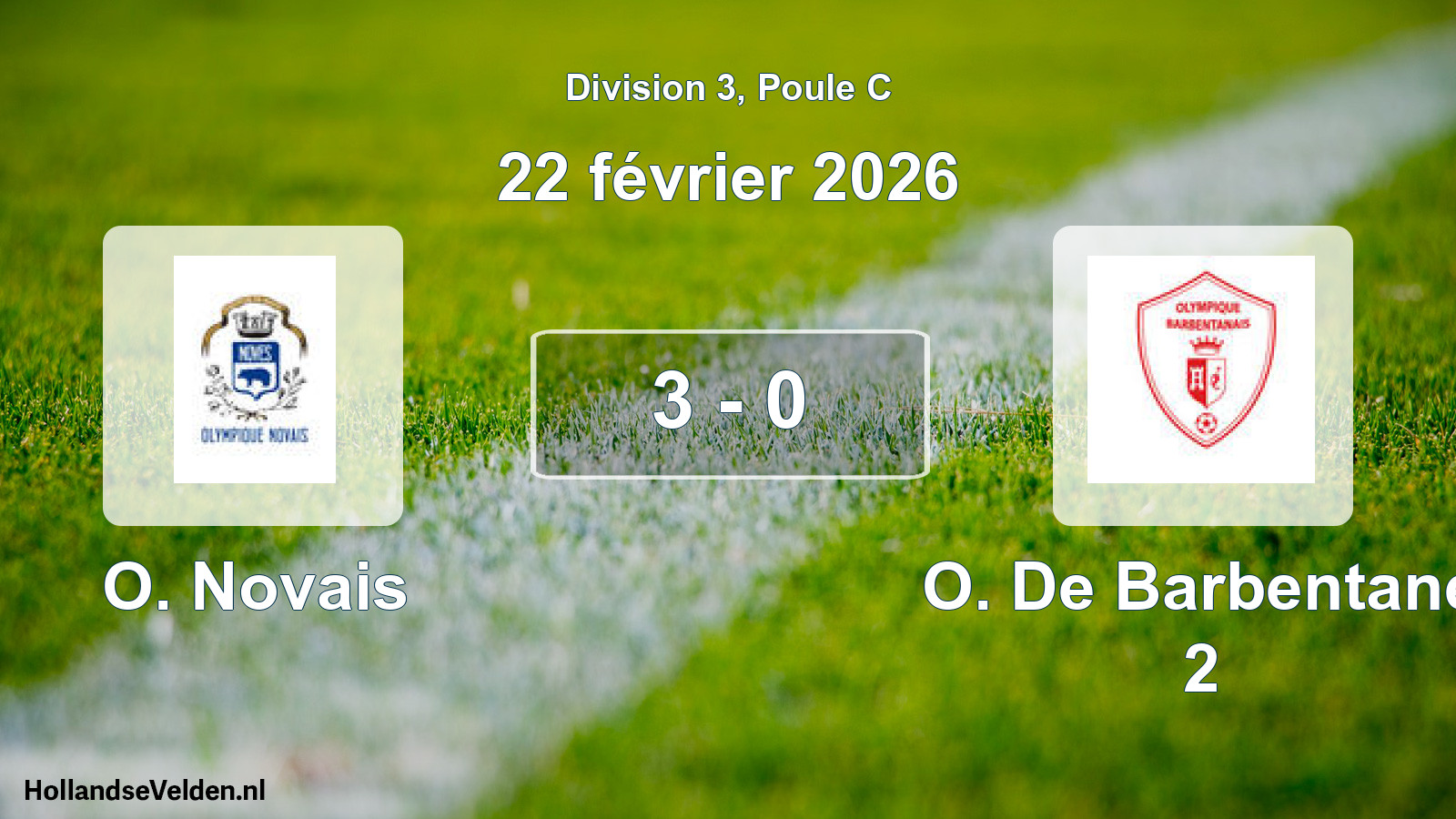 Match joué: O. Novais - O. De Barbentane 2 3 - 0 (22 février 2026)