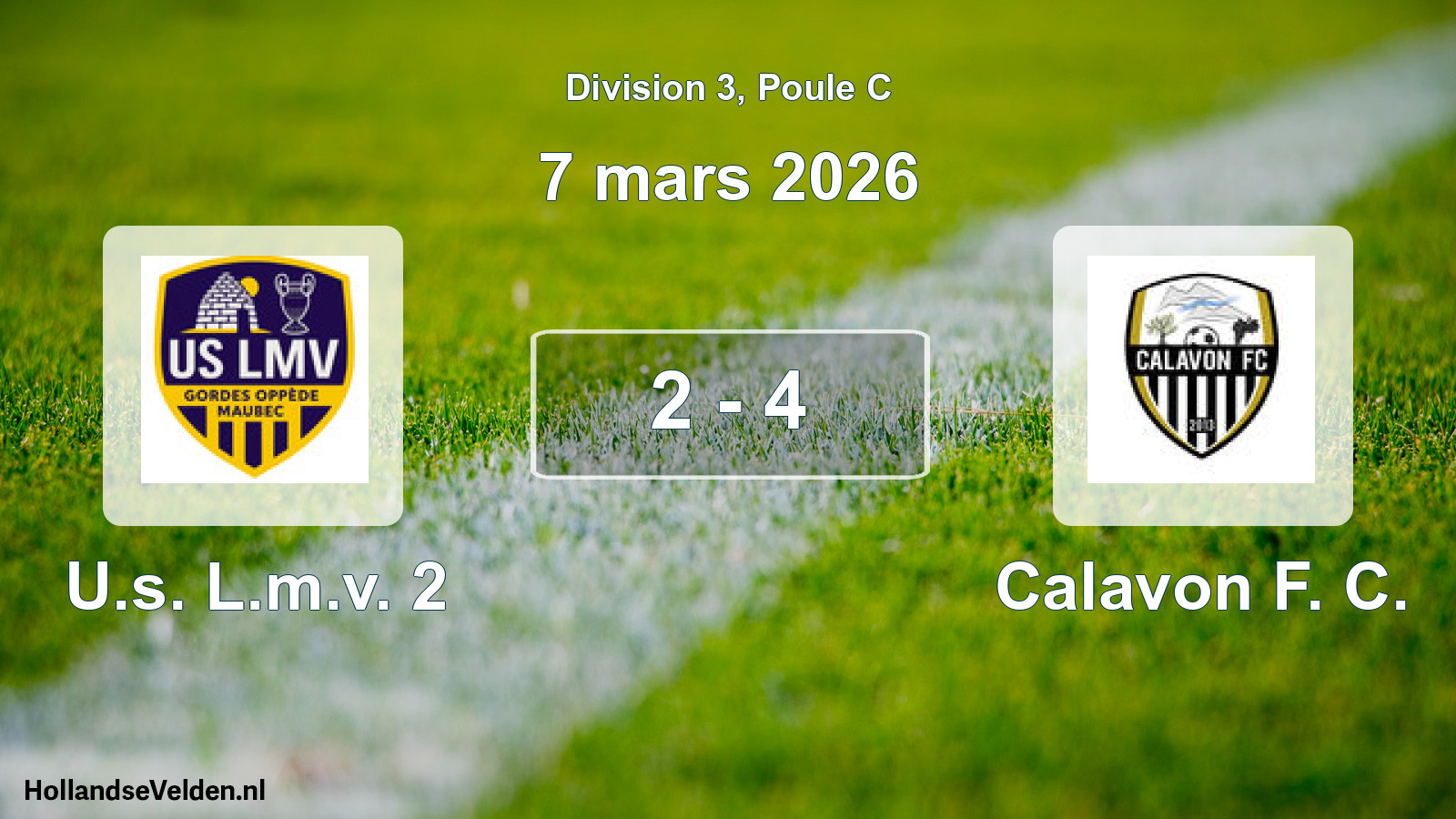 Total number of matches played: U.s. L.m.v. 2 - Calavon F. C. 2 - 4 (7 March 2026)