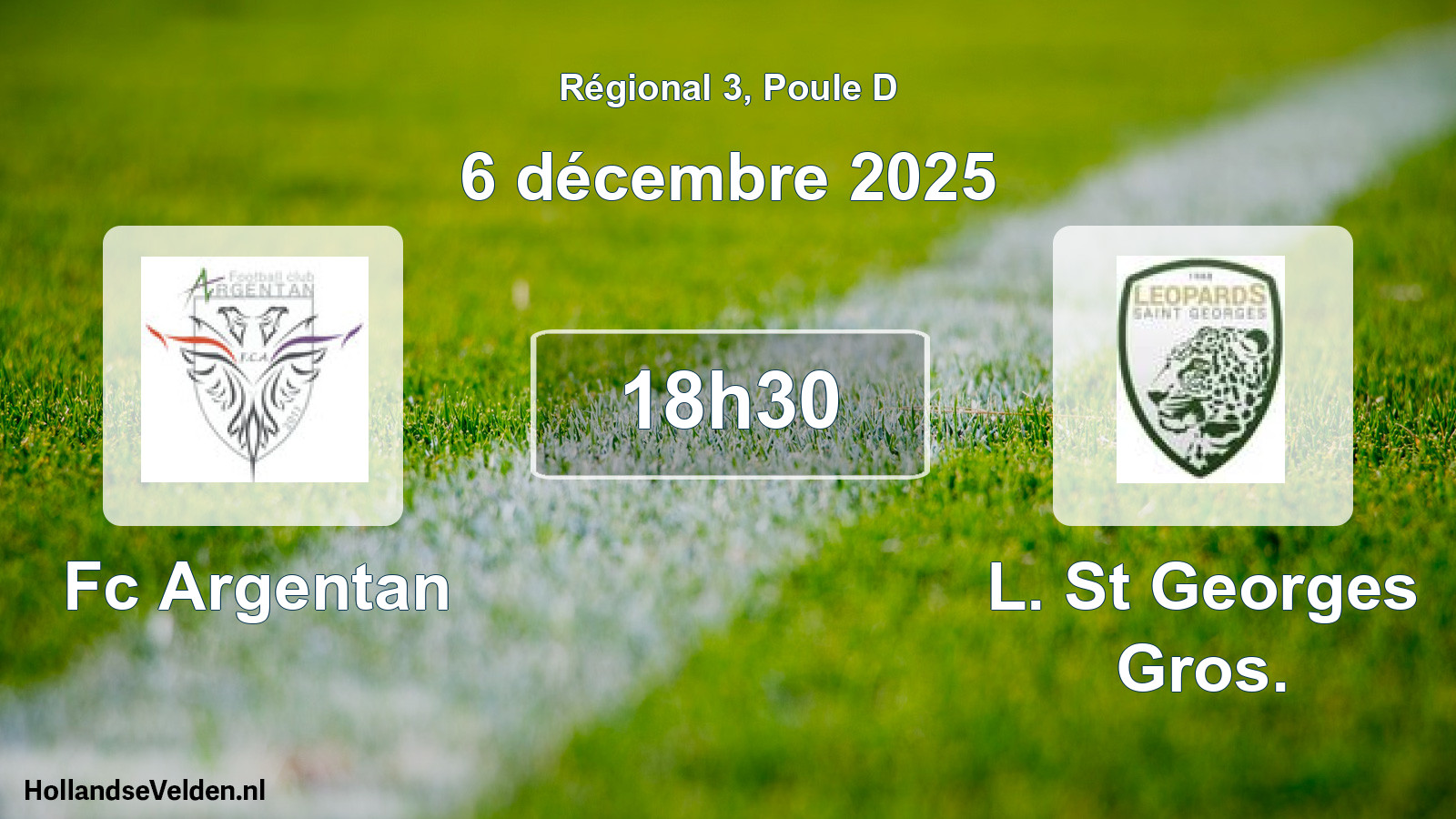 Geplande wedstrijd: Fc Argentan - L. St Georges Gros. (6 december 2025)