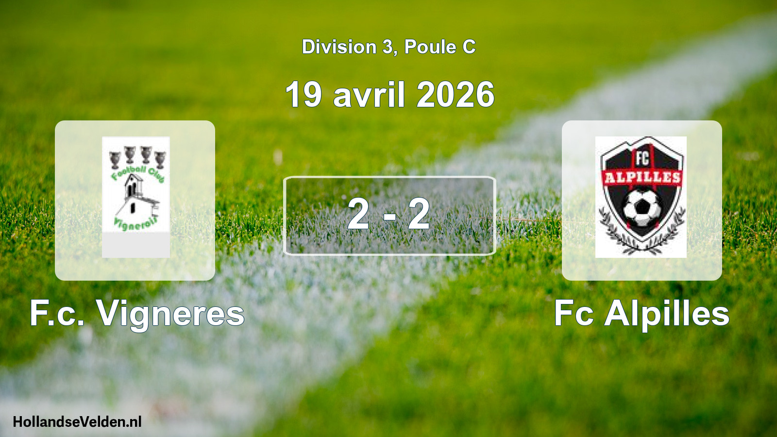 Total number of matches played: F.c. Vigneres - Fc Alpilles 2 - 2 (19 April 2026)