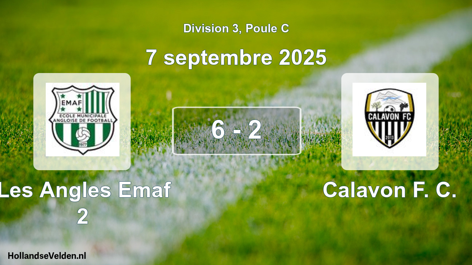 Match joué: Les Angles Emaf 2 - Calavon F. C. 6 - 2 (7 septembre 2025)