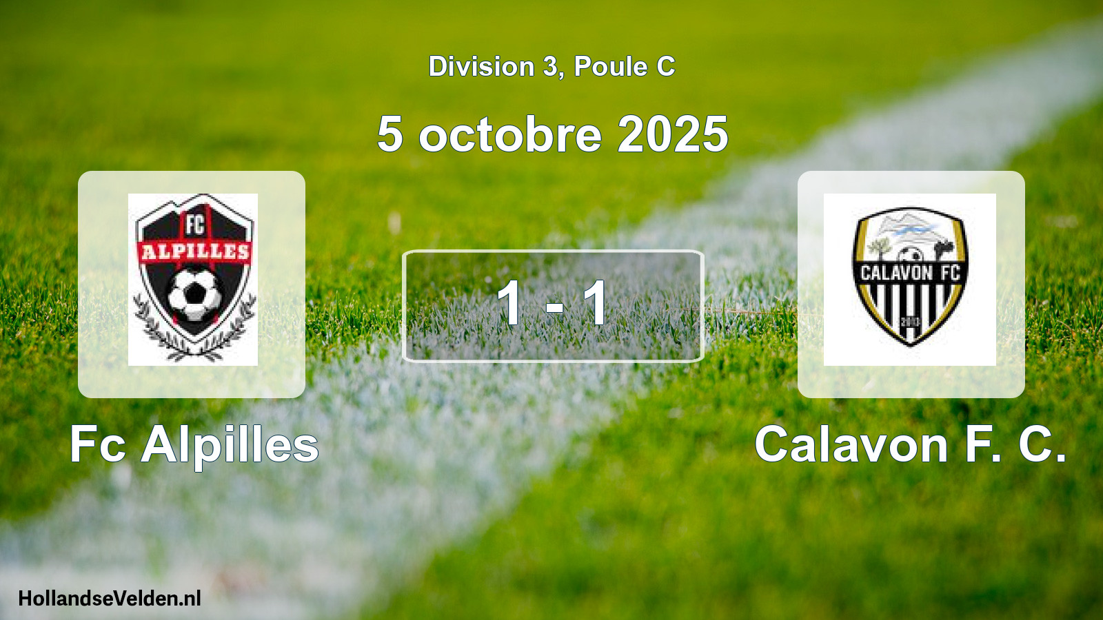 Match joué: Fc Alpilles - Calavon F. C. 1 - 1 (5 octobre 2025)
