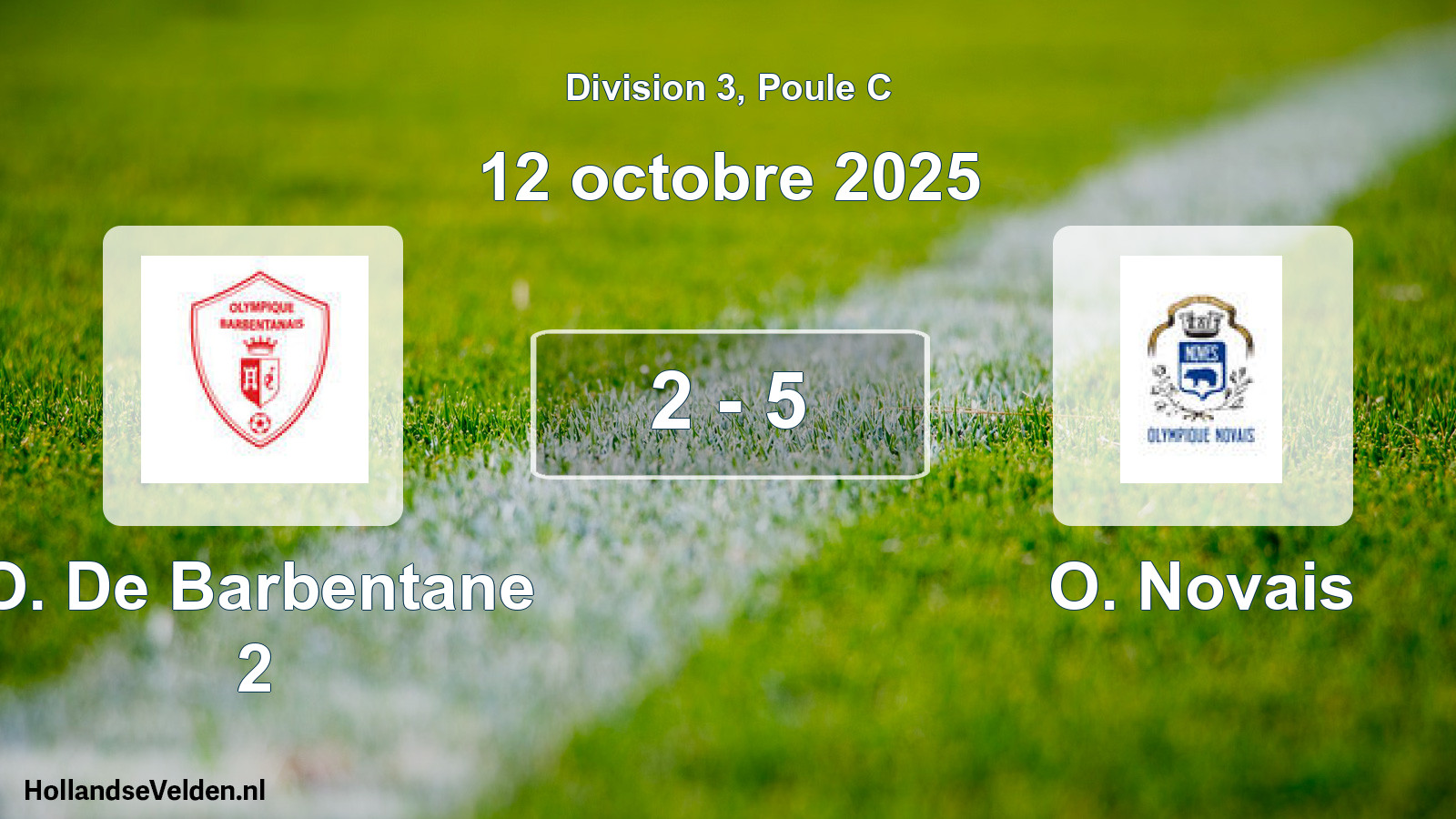 Match joué: O. De Barbentane 2 - O. Novais 2 - 5 (12 octobre 2025)