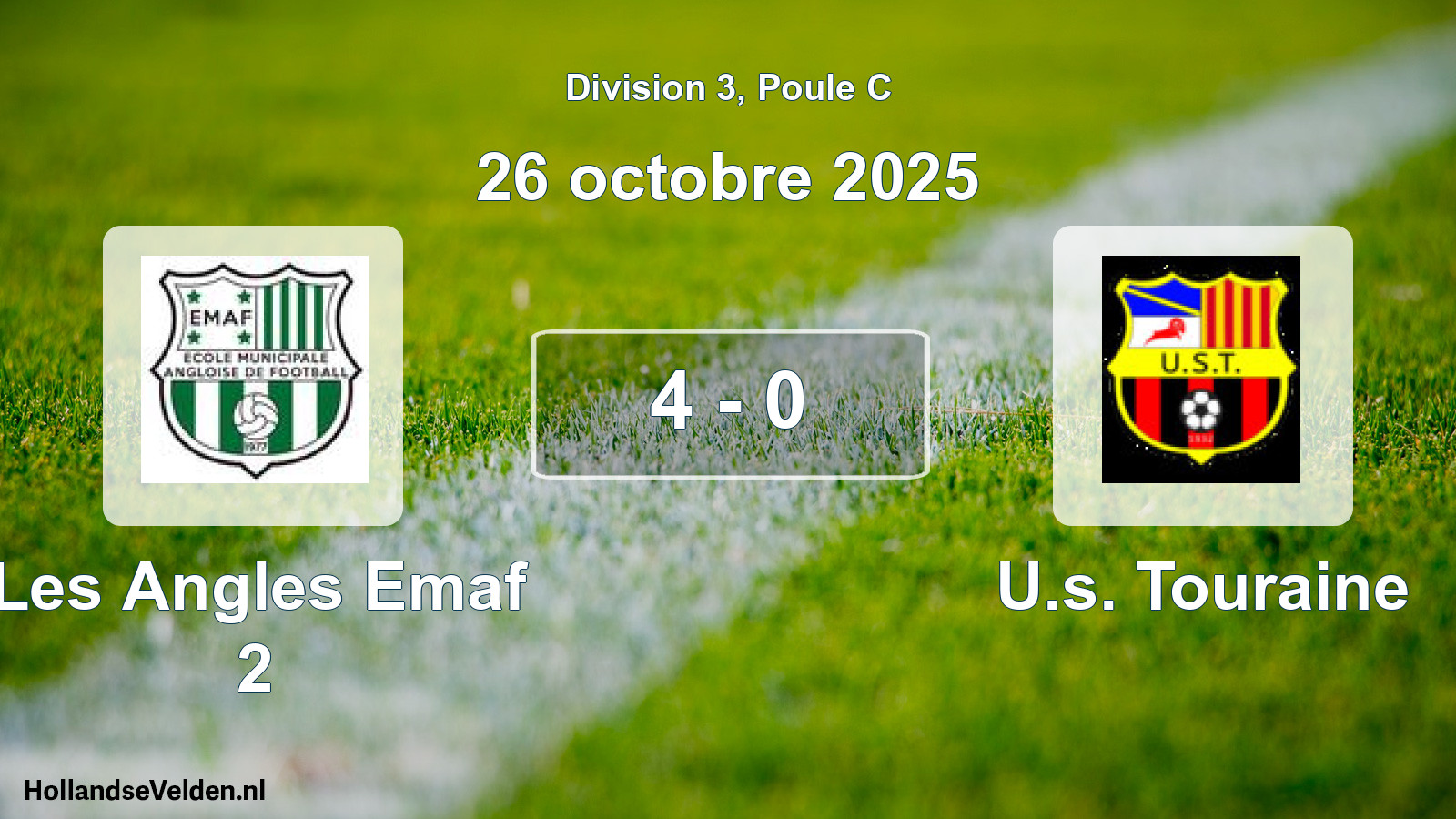 Match joué: Les Angles Emaf 2 - U.s. Touraine 4 - 0 (26 octobre 2025)