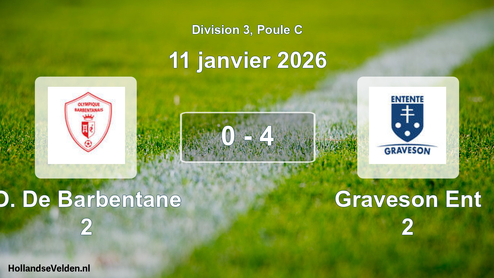 Total number of matches played: O. De Barbentane 2 - Graveson Ent 2 0 - 4 (11 January 2026)