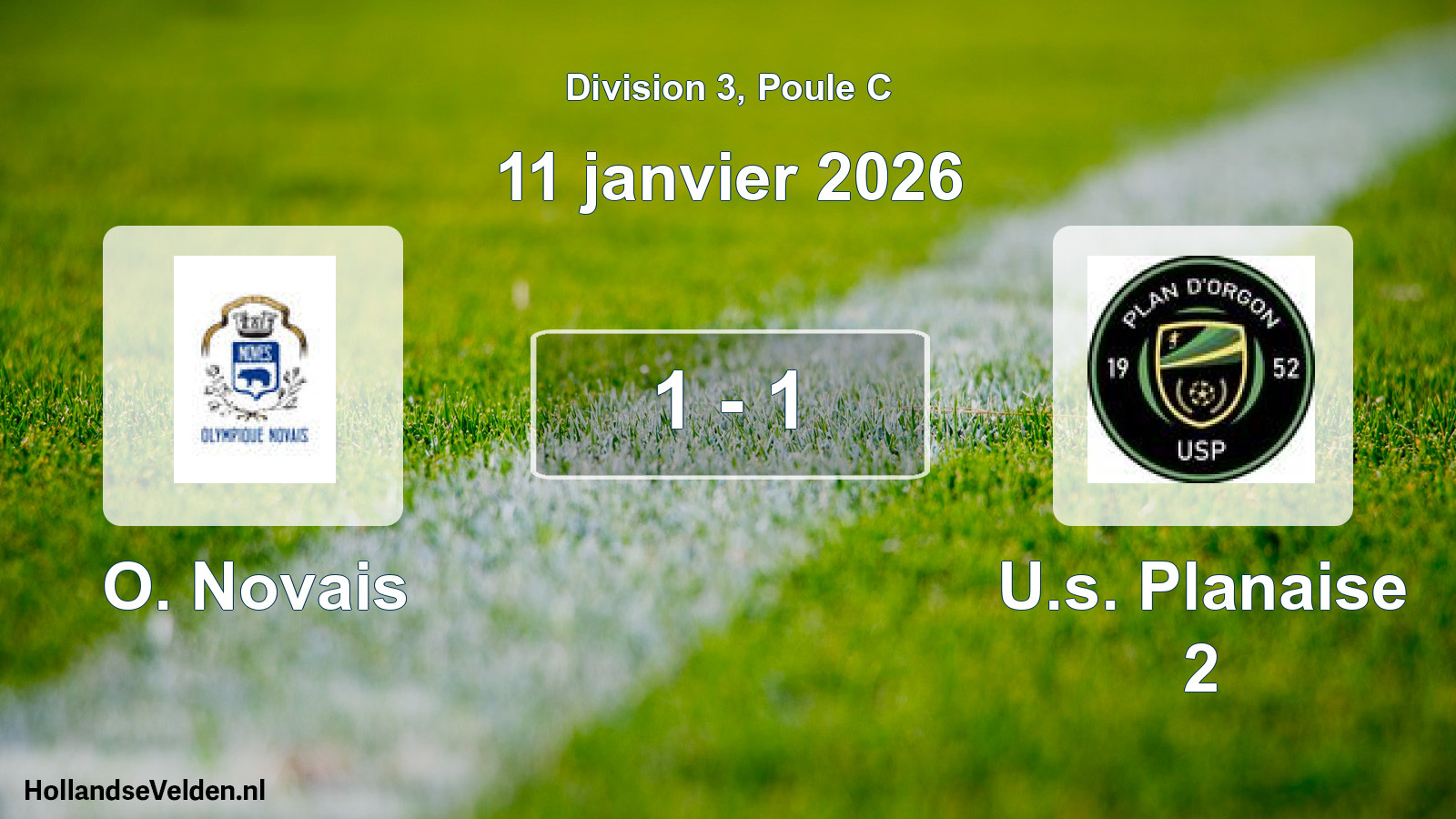 Match joué: O. Novais - U.s. Planaise 2 1 - 1 (11 janvier 2026)
