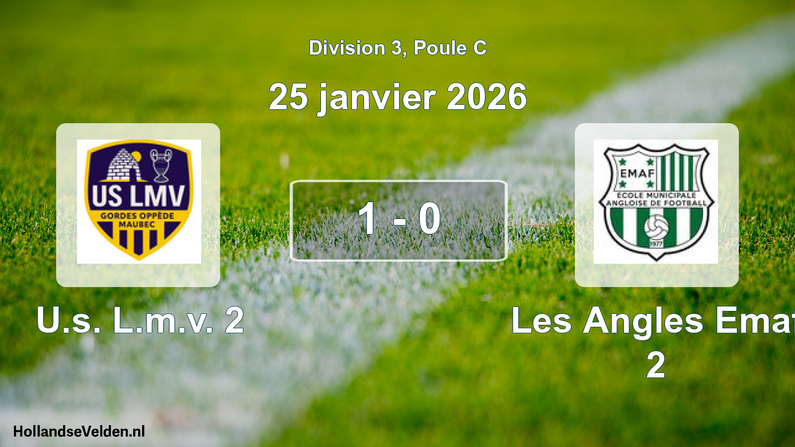 Total number of matches played: U.s. L.m.v. 2 - Les Angles Emaf 2 1 - 0 (25 January 2026)