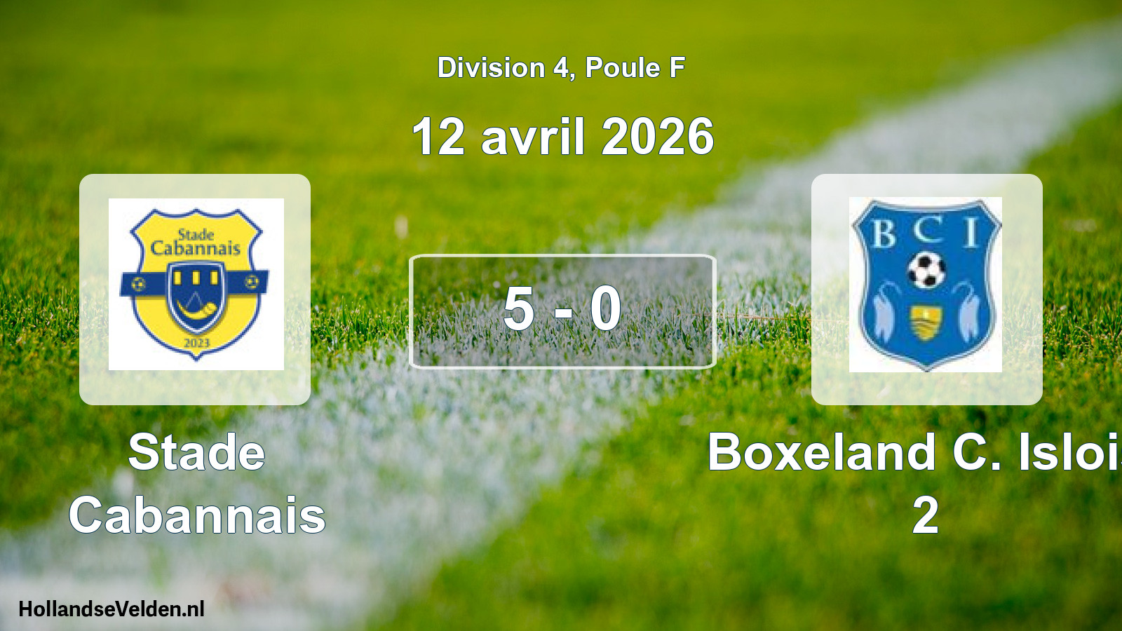 Total number of matches played: Stade Cabannais - Boxeland C. Islois 2 5 - 0 (12 April 2026)