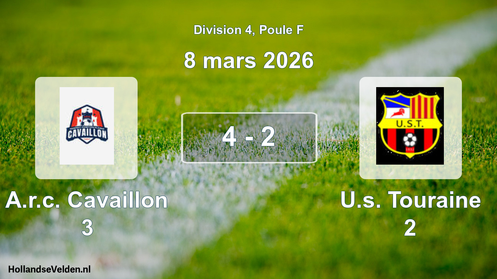 Total number of matches played: A.r.c. Cavaillon 3 - U.s. Touraine 2 4 - 2 (8 March 2026)