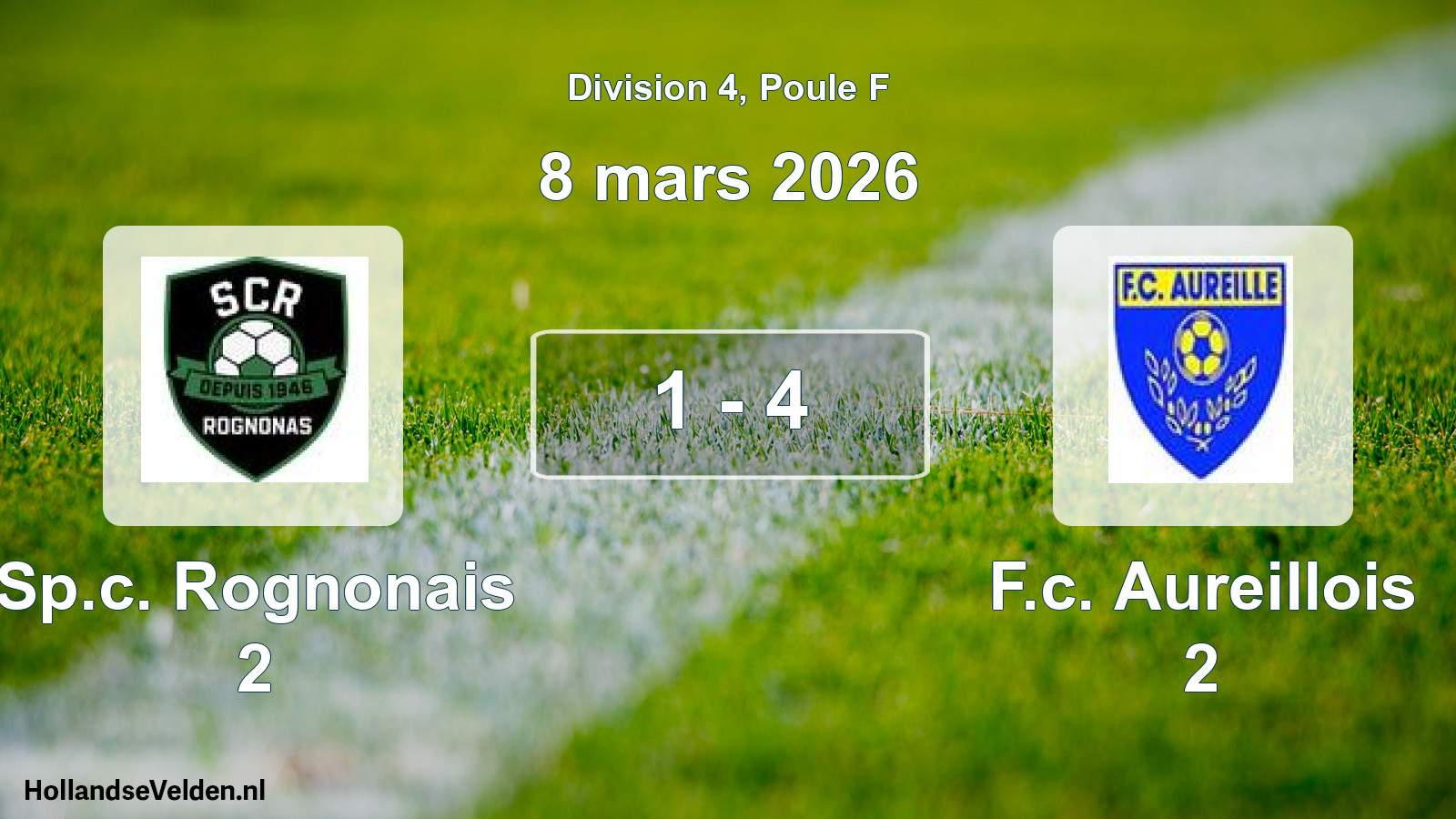 Total number of matches played: Sp.c. Rognonais 2 - F.c. Aureillois 2 1 - 4 (8 March 2026)