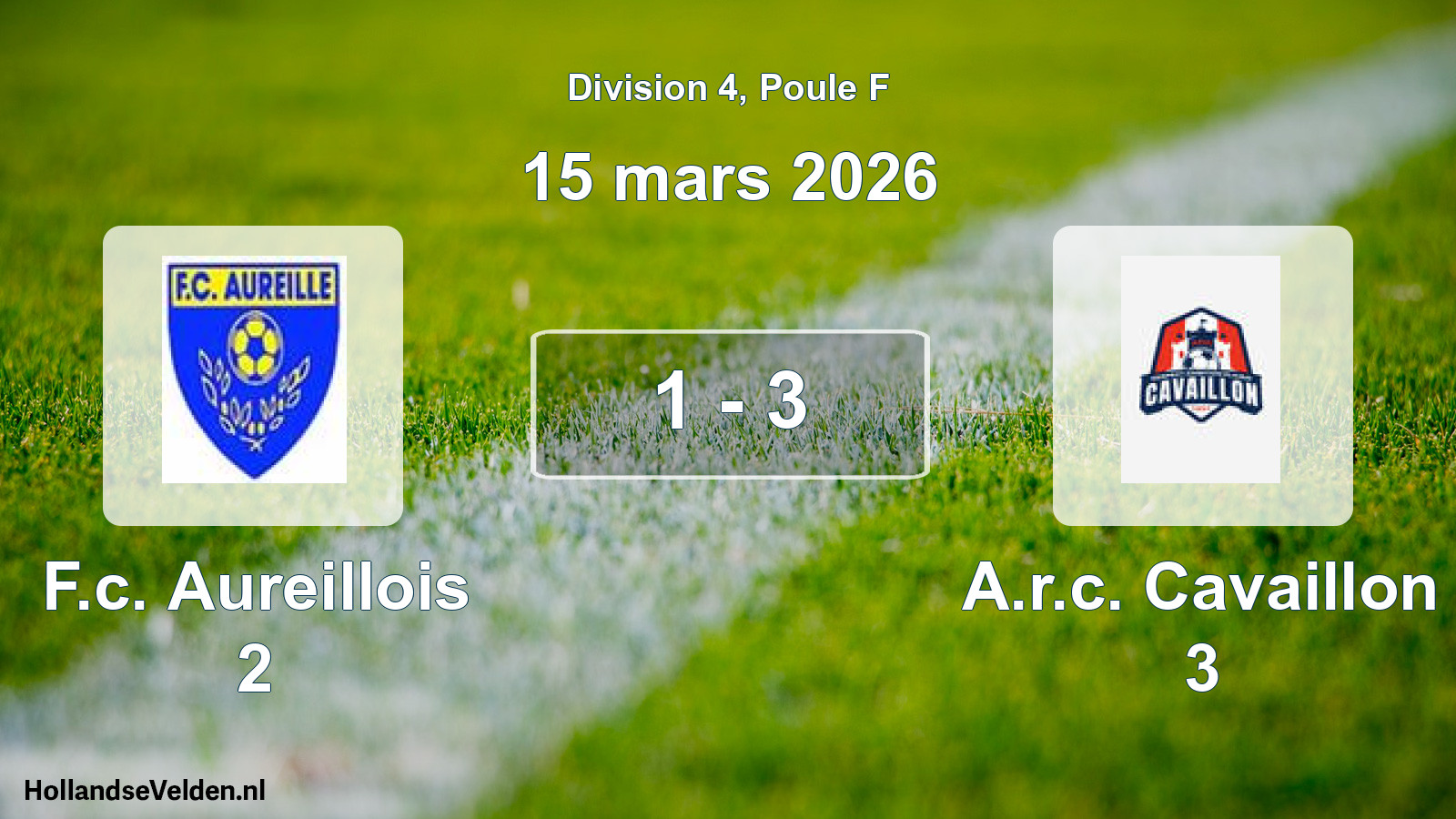 Total number of matches played: F.c. Aureillois 2 - A.r.c. Cavaillon 3 1 - 3 (15 March 2026)