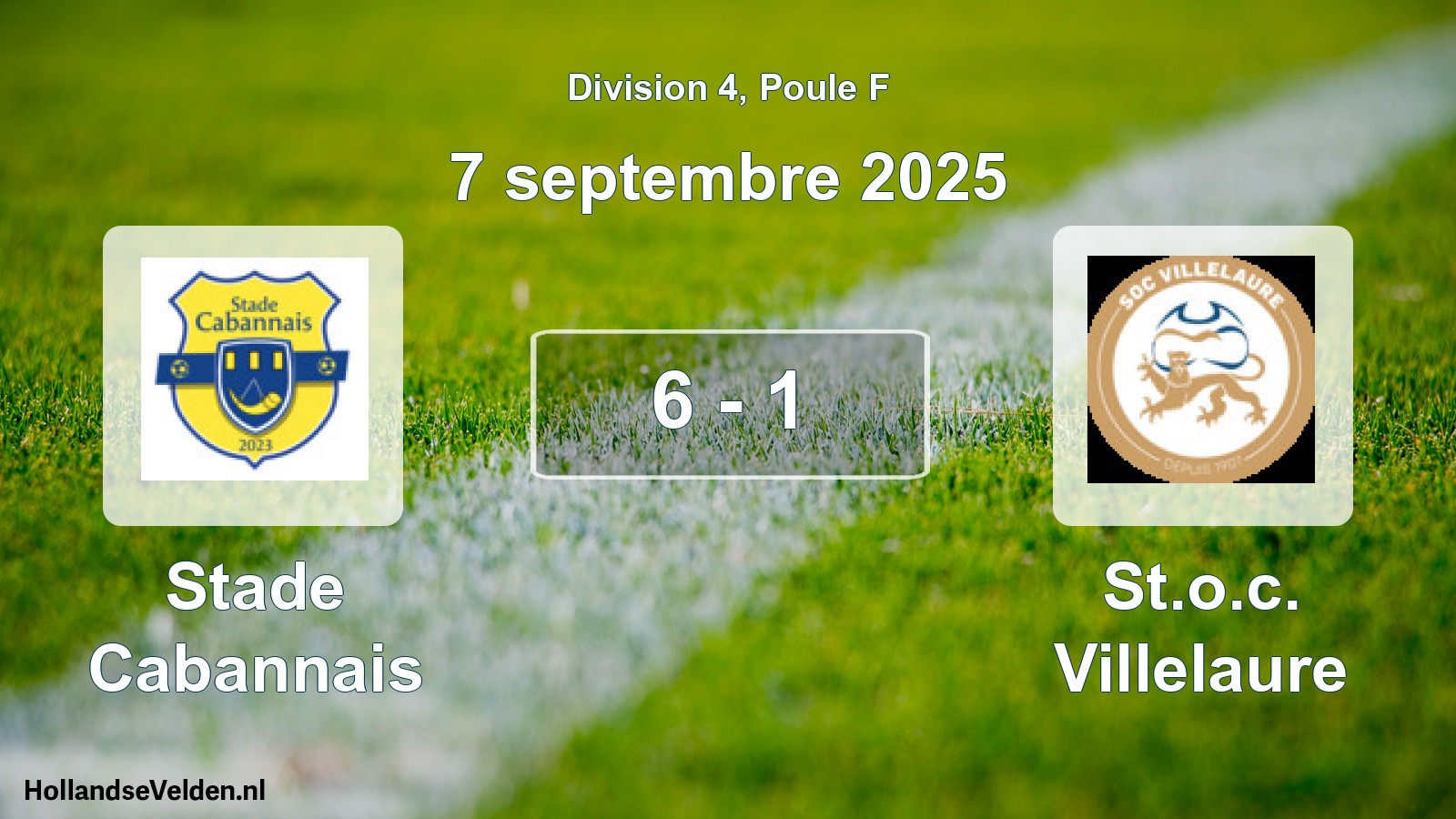 Total number of matches played: Stade Cabannais - St.o.c. Villelaure 6 - 1 (7 September 2025)