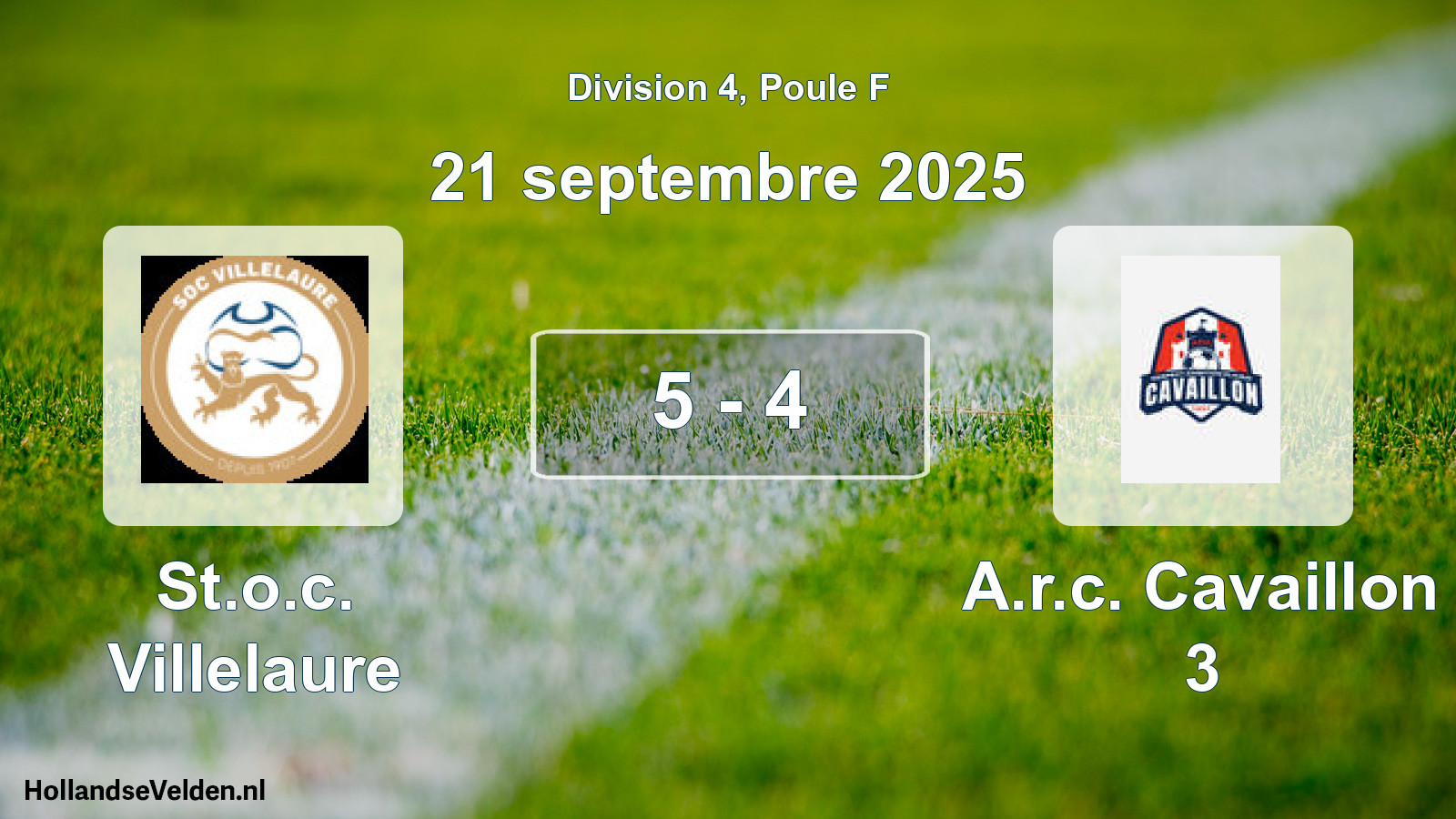 Total number of matches played: St.o.c. Villelaure - A.r.c. Cavaillon 3 5 - 4 (21 September 2025)