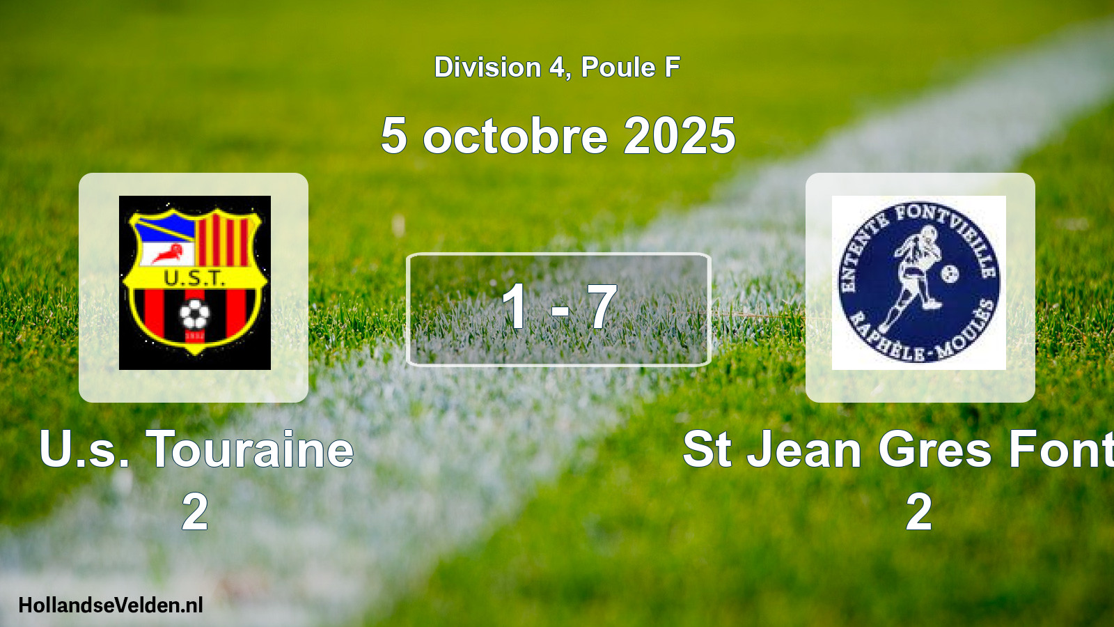 Match joué: U.s. Touraine 2 - St Jean Gres Fontv. 2 1 - 7 (5 octobre 2025)