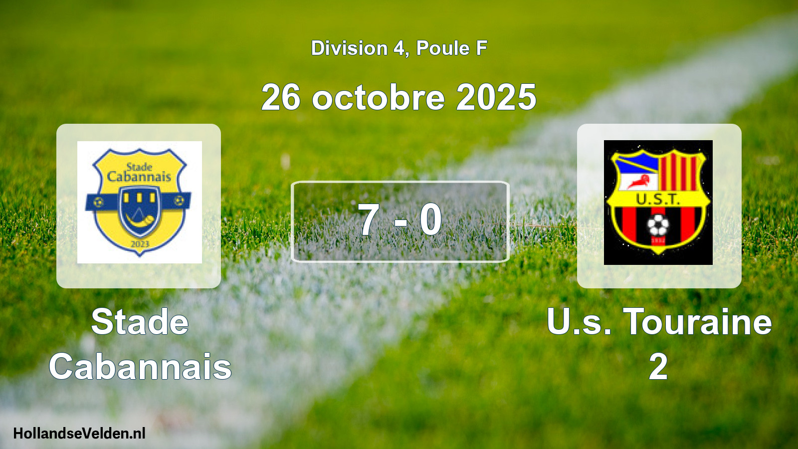 Total number of matches played: Stade Cabannais - U.s. Touraine 2 7 - 0 (26 October 2025)